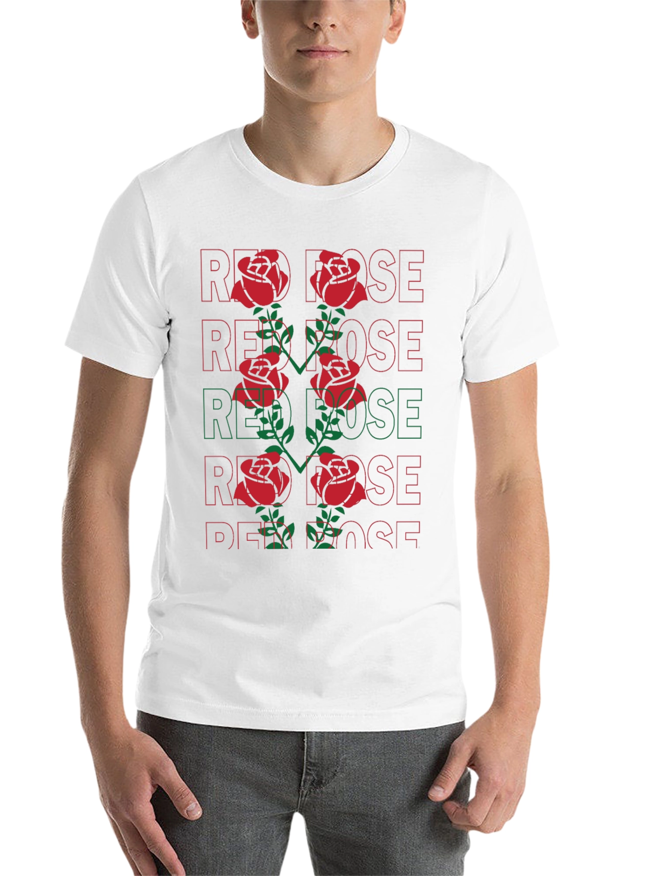 Black Red Rose Graphic Tee - Bold Floral Statement view 14