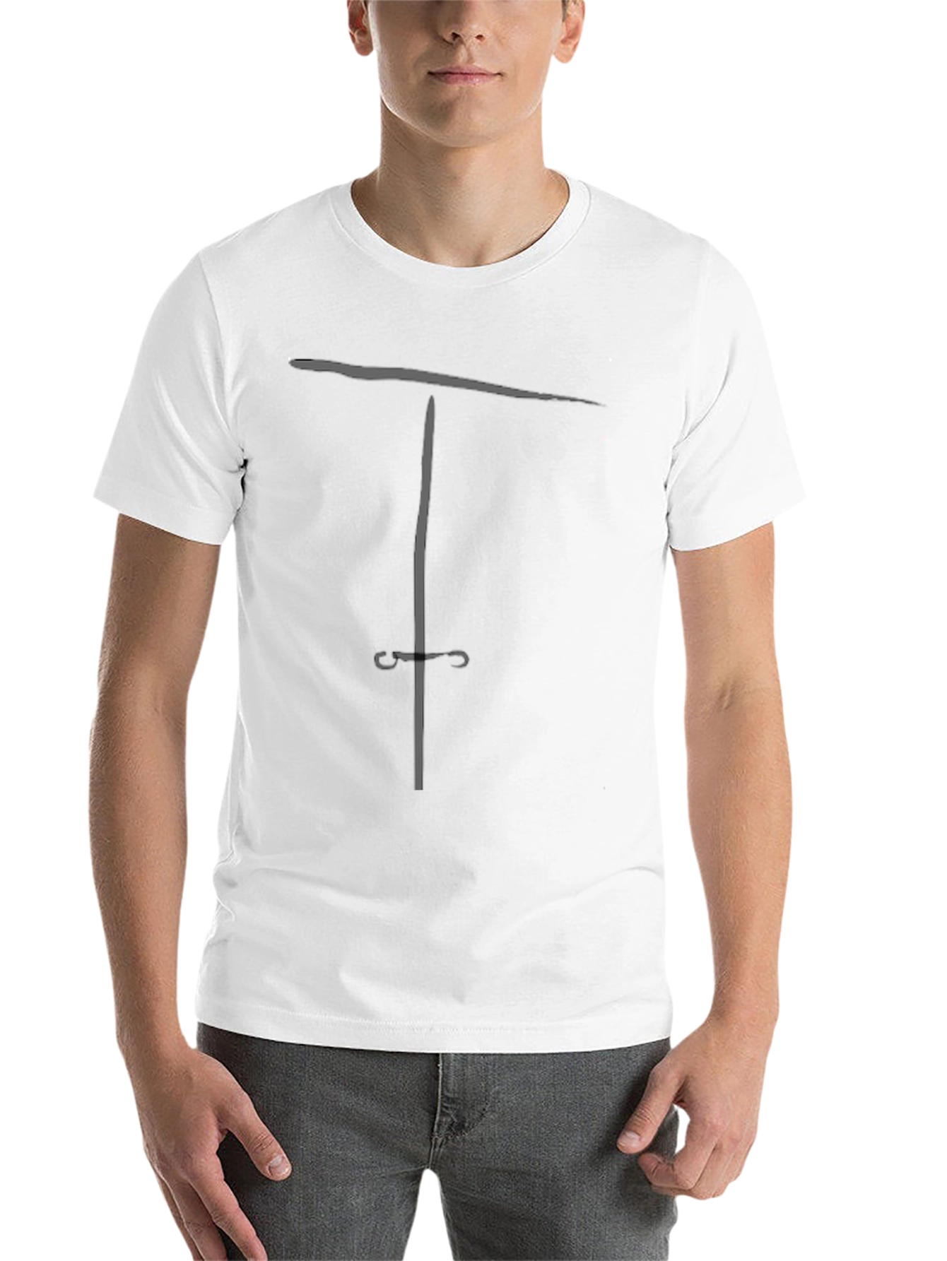 Black Minimalist Black T-Shirt with Symbol view 14