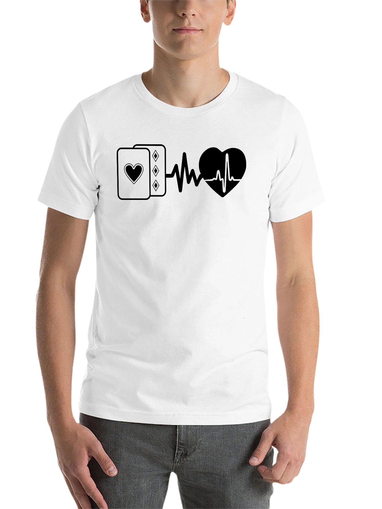Black Poker Heartbeat T-Shirt - Ace Your Style! view 14