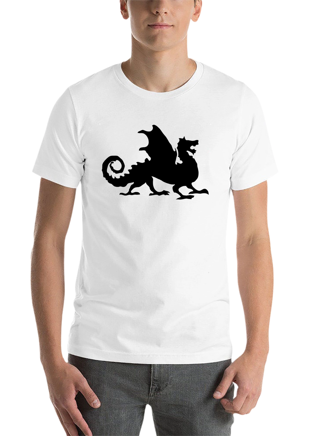Black Dragon Silhouette Black T-Shirt view 14