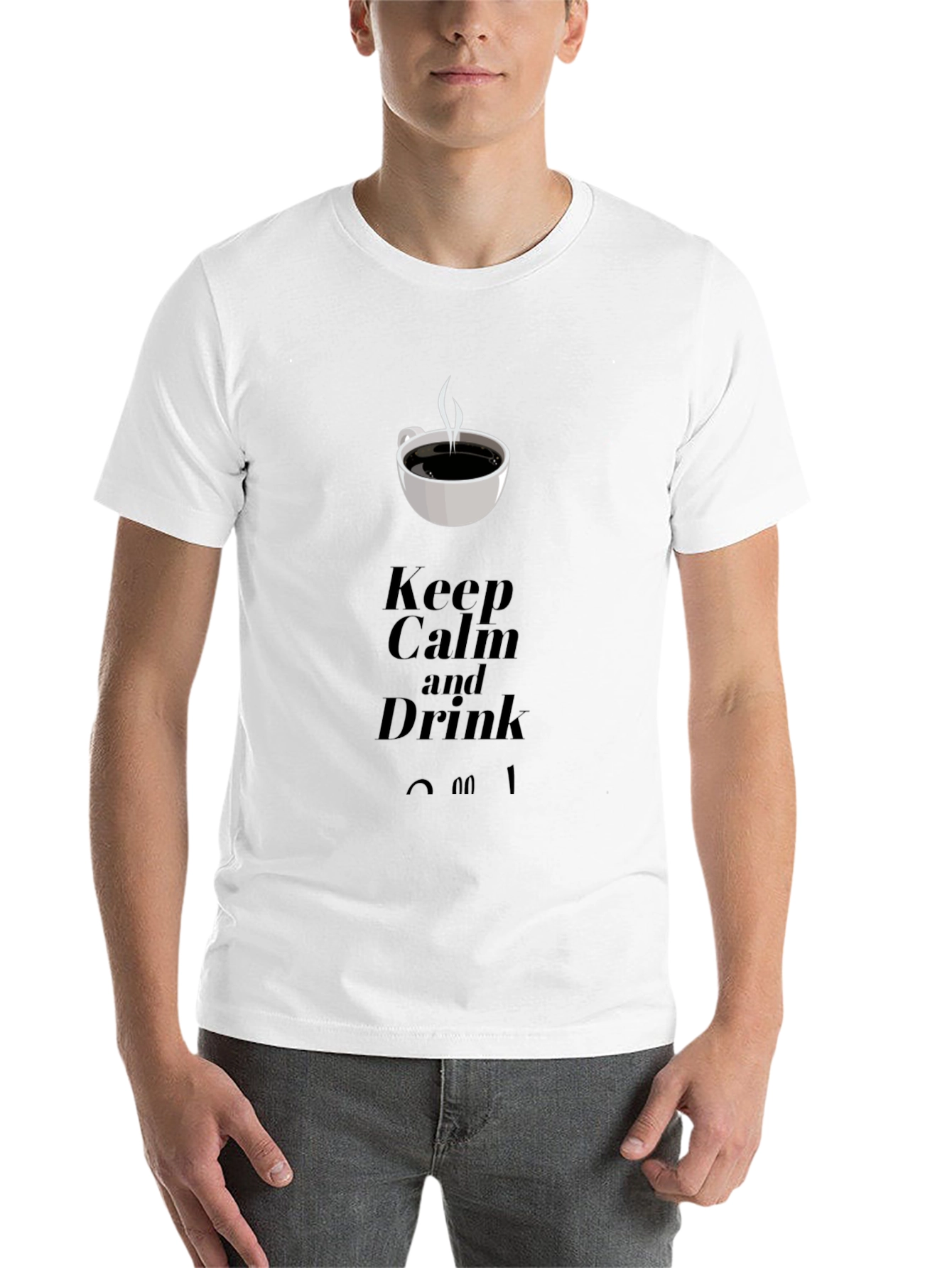 Black Keep Calm and Drink Coffee Graphic T-Shirt view 14