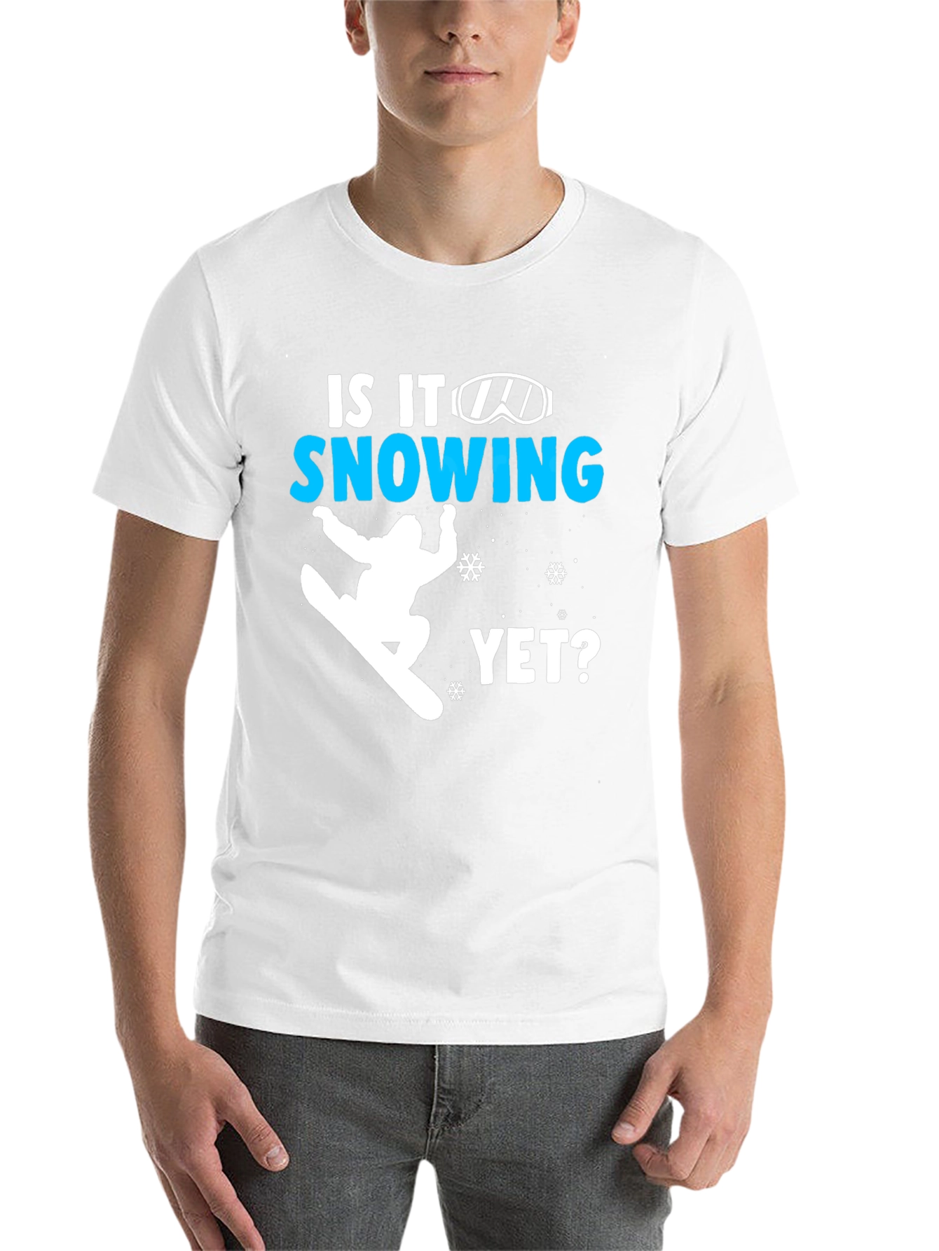 Black Snowboarding T-Shirt - Is It Snowing Yet? view 14