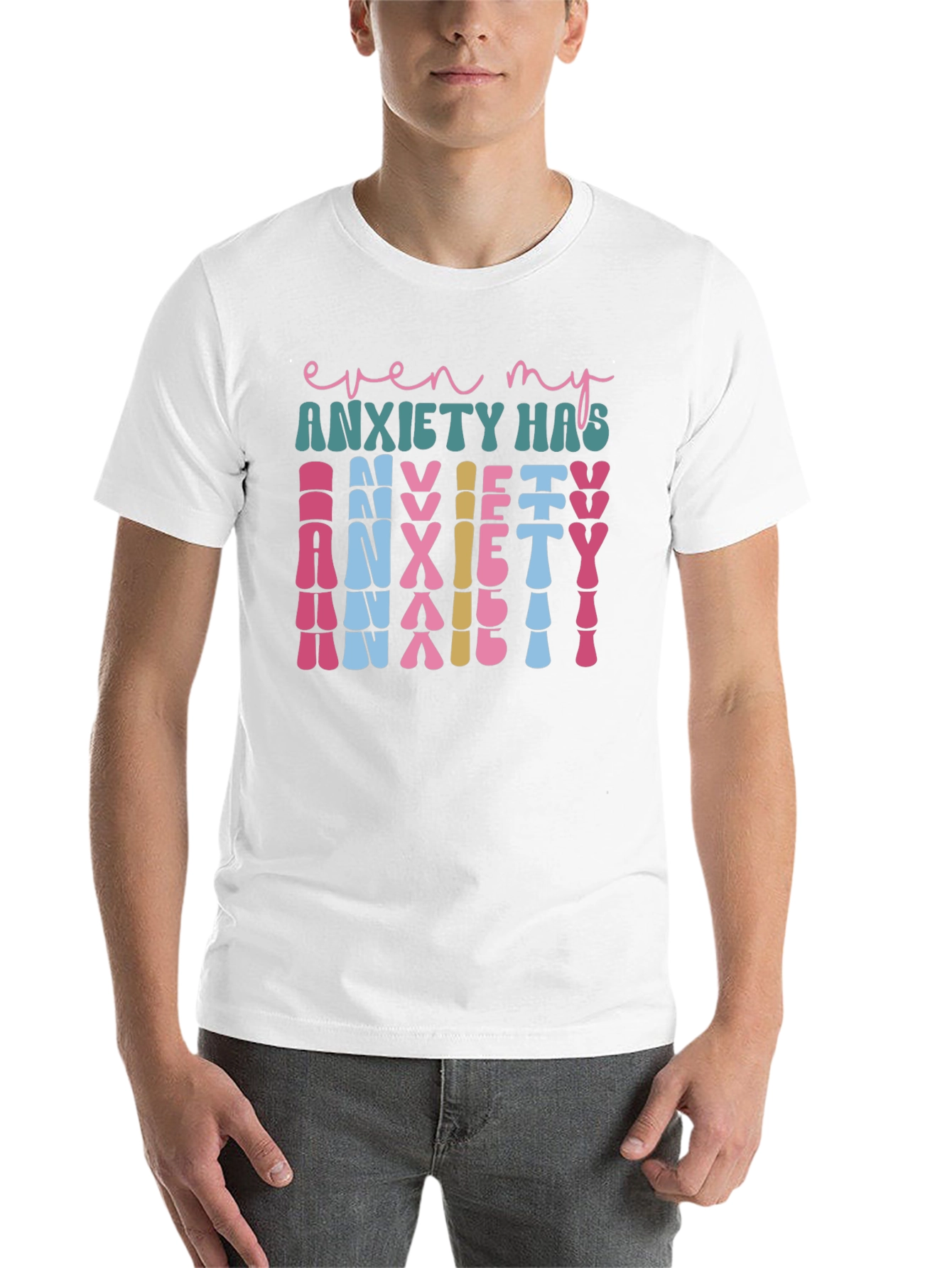 Black Anxiety Graphic Tee - Unique Statement Shirt view 14