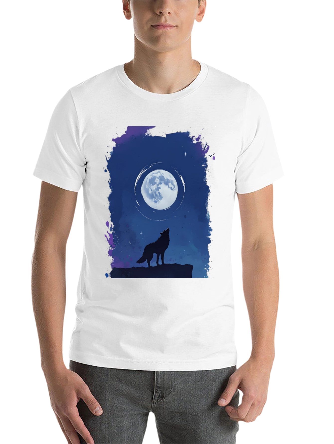 Black Wolf Moon Graphic T-Shirt - Black view 14
