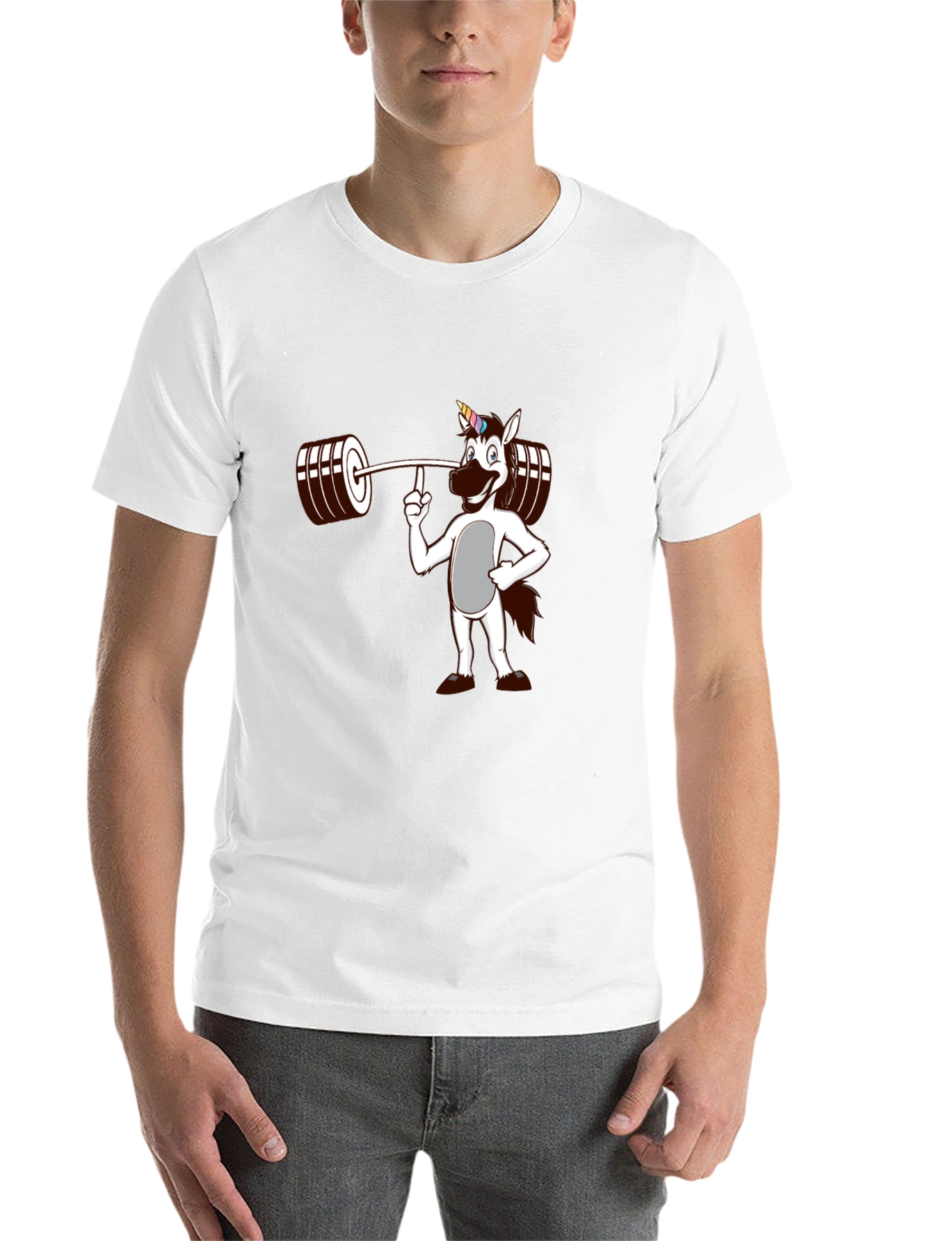 Black Unicorn Lifting Weights Graphic T-Shirt view 14