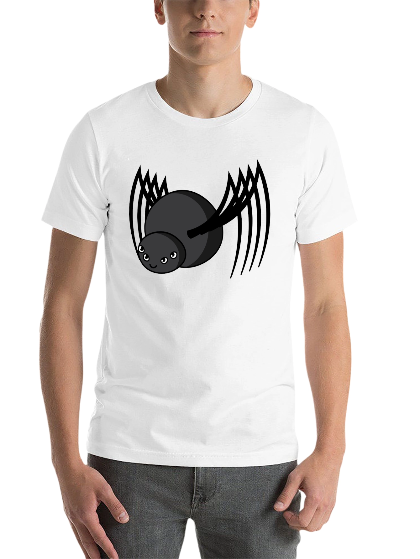 Black Cute Spider Graphic Black T-Shirt view 14