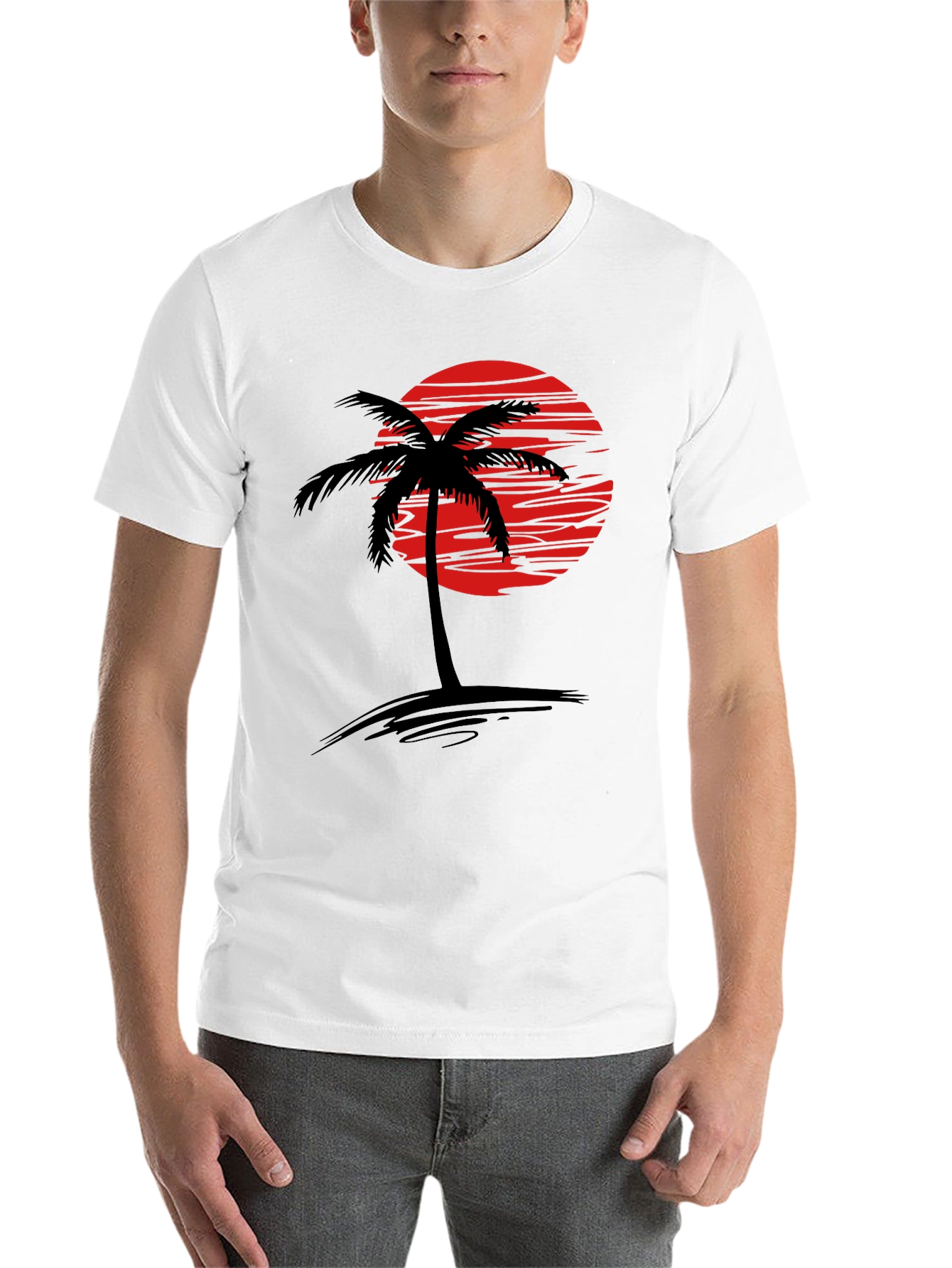 Black Sunset Palm Tree Graphic T-Shirt - Tropical Vibe view 14