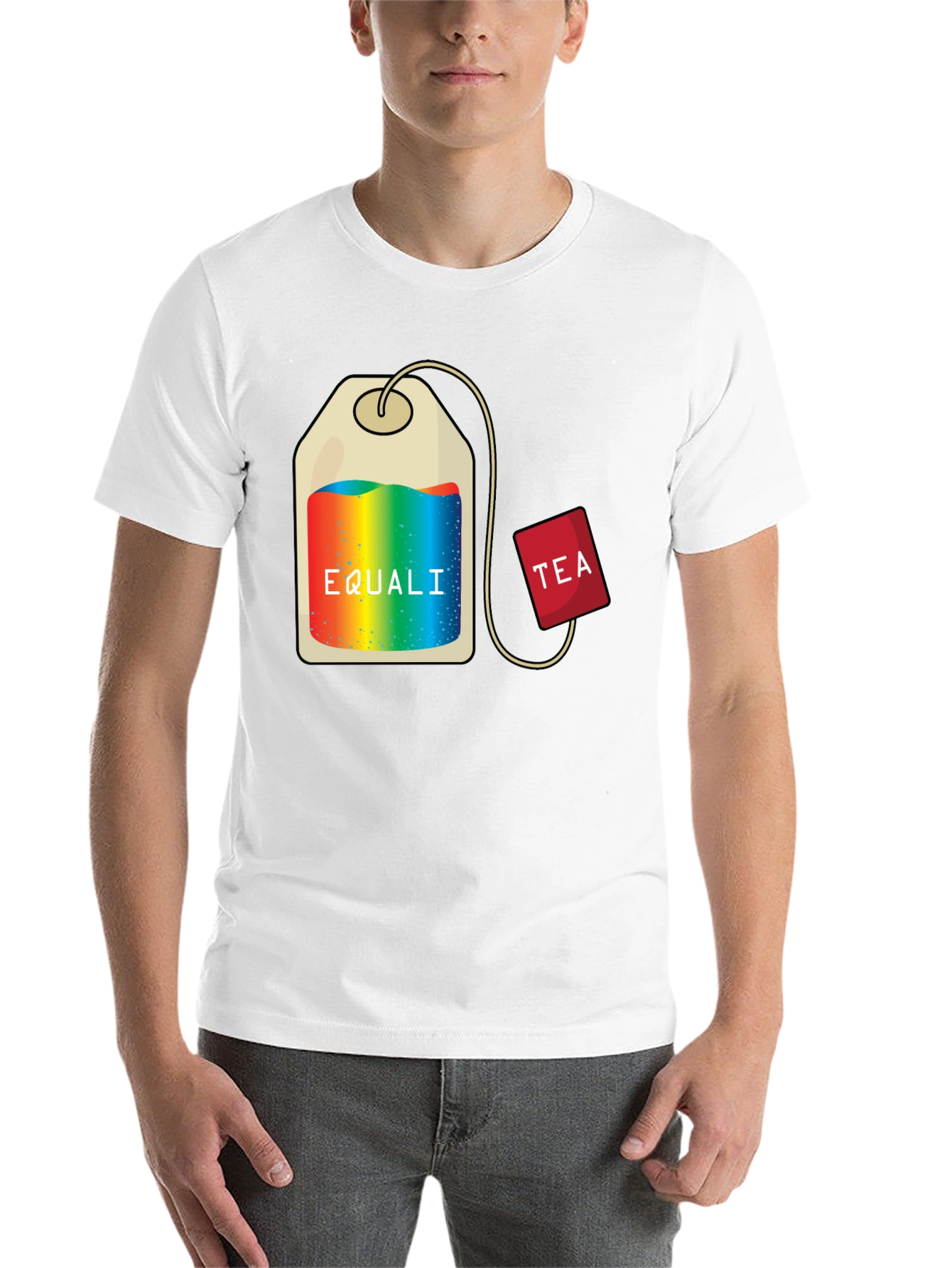 Black Equality Tea T-Shirt - Pride Rainbow Bag Tee view 14