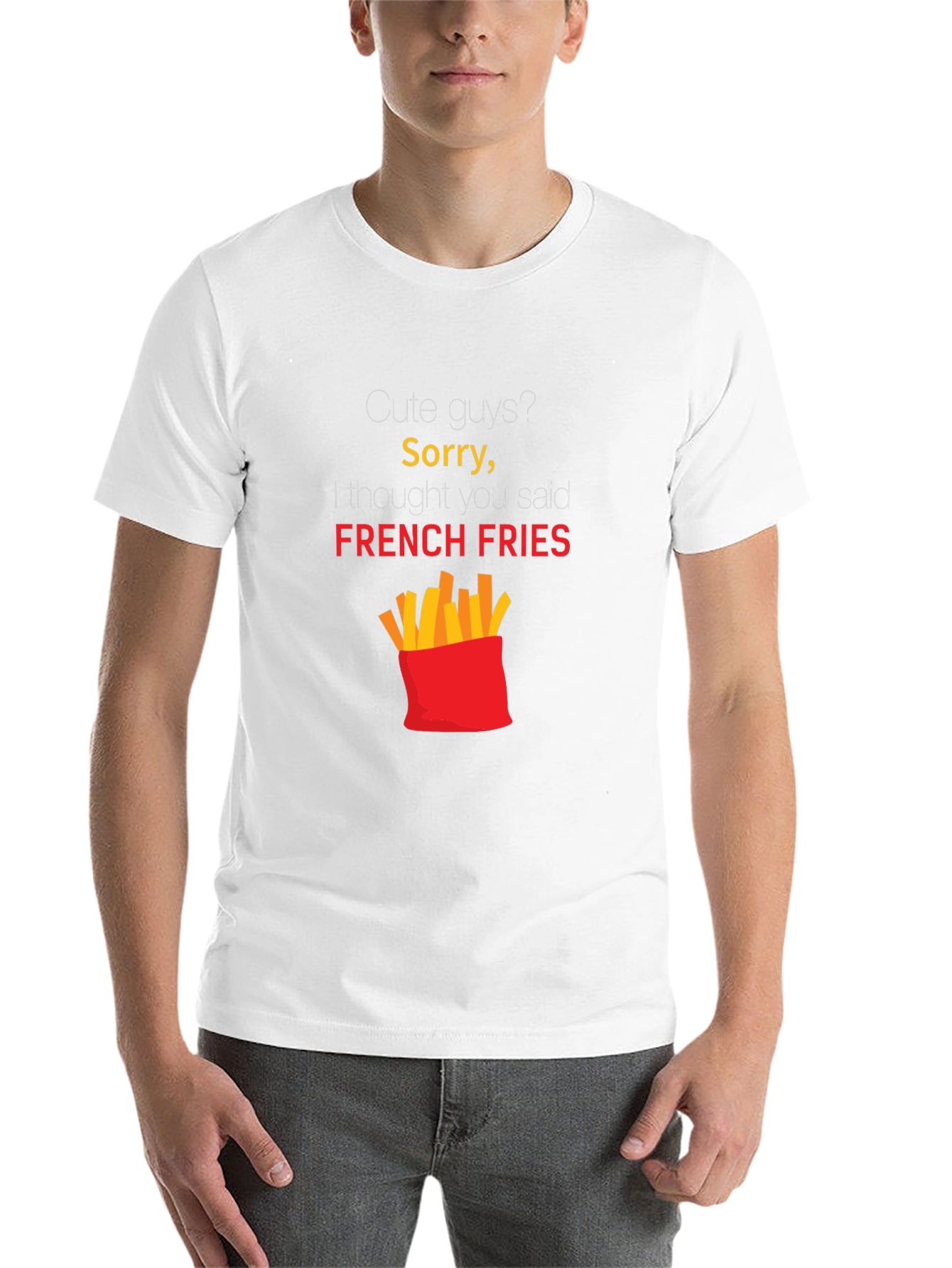 Black Funny French Fries Graphic Tee - Unisex view 14