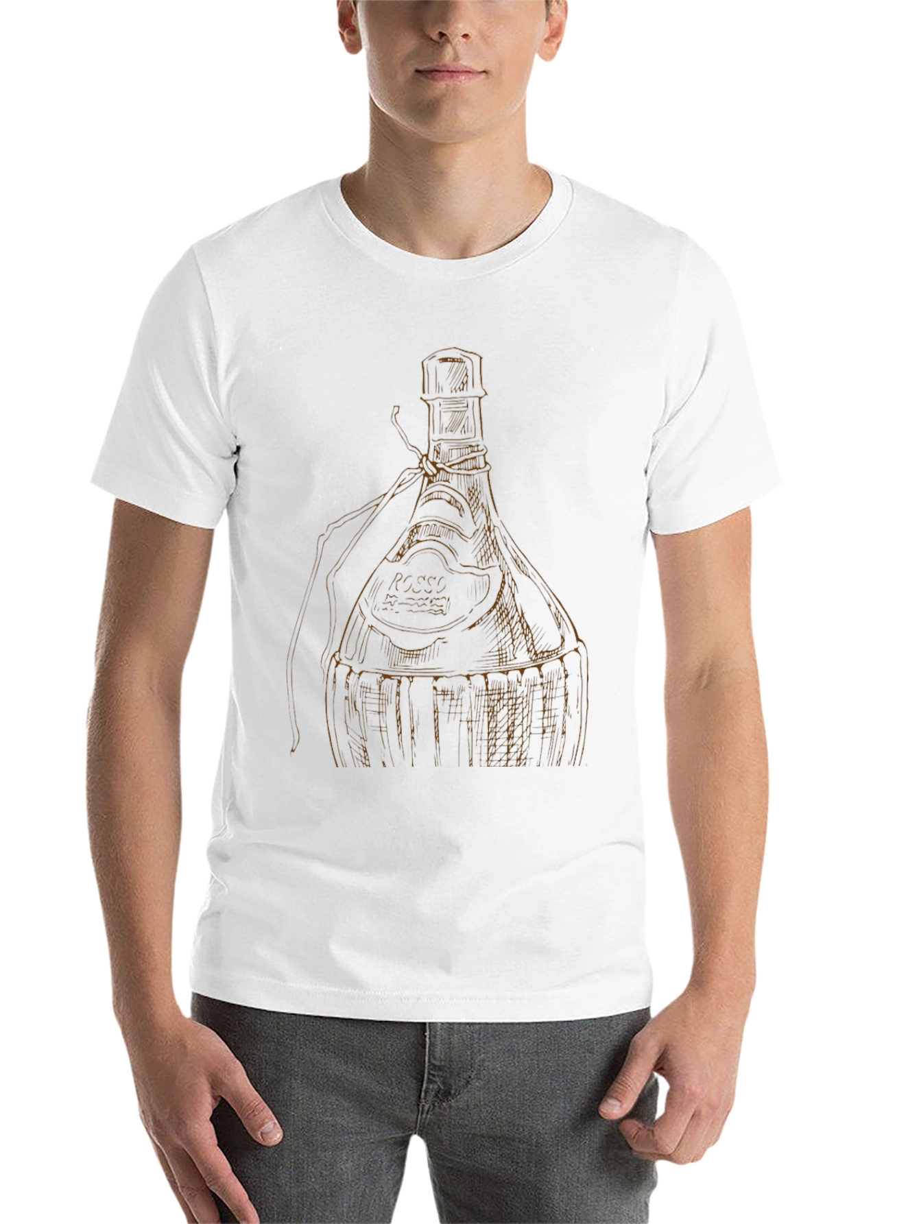 Black Wine Bottle Graphic Tee - Unique Design view 14