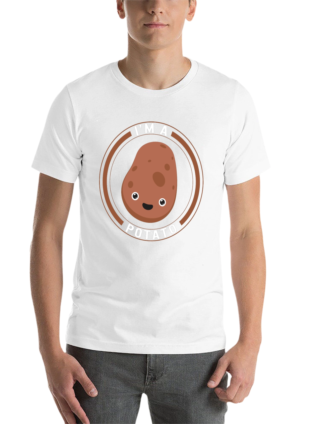 Black I'm A Potato Funny Graphic T-Shirt view 14