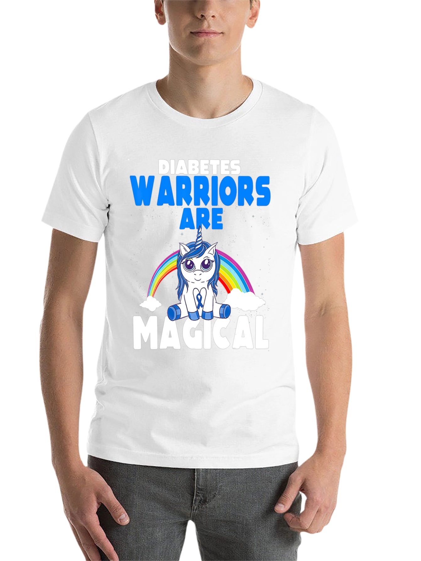 Black Diabetes Warrior Magical Unicorn T-Shirt view 14