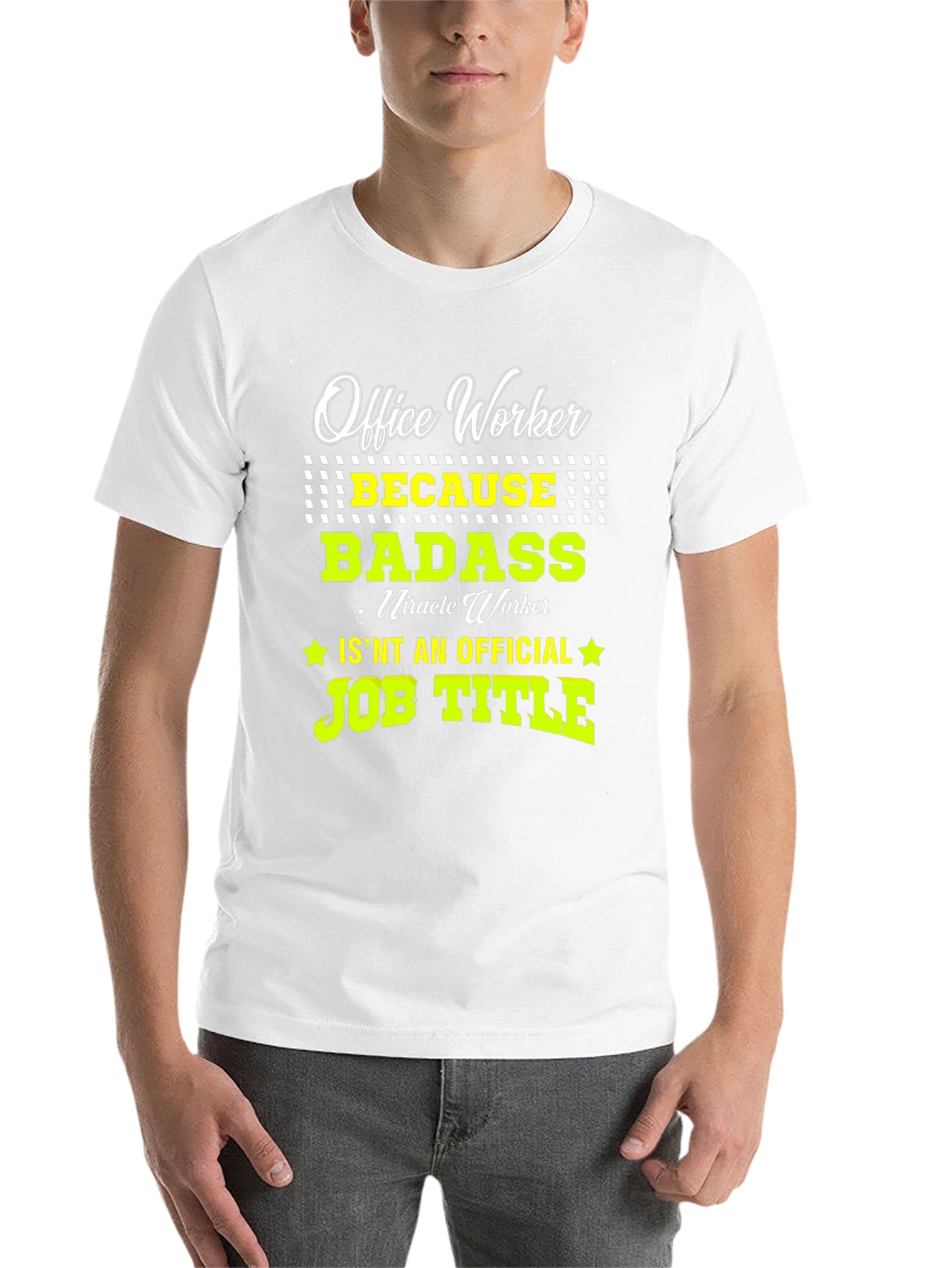 Black Office Worker Badass Job Title Graphic T-Shirt view 14