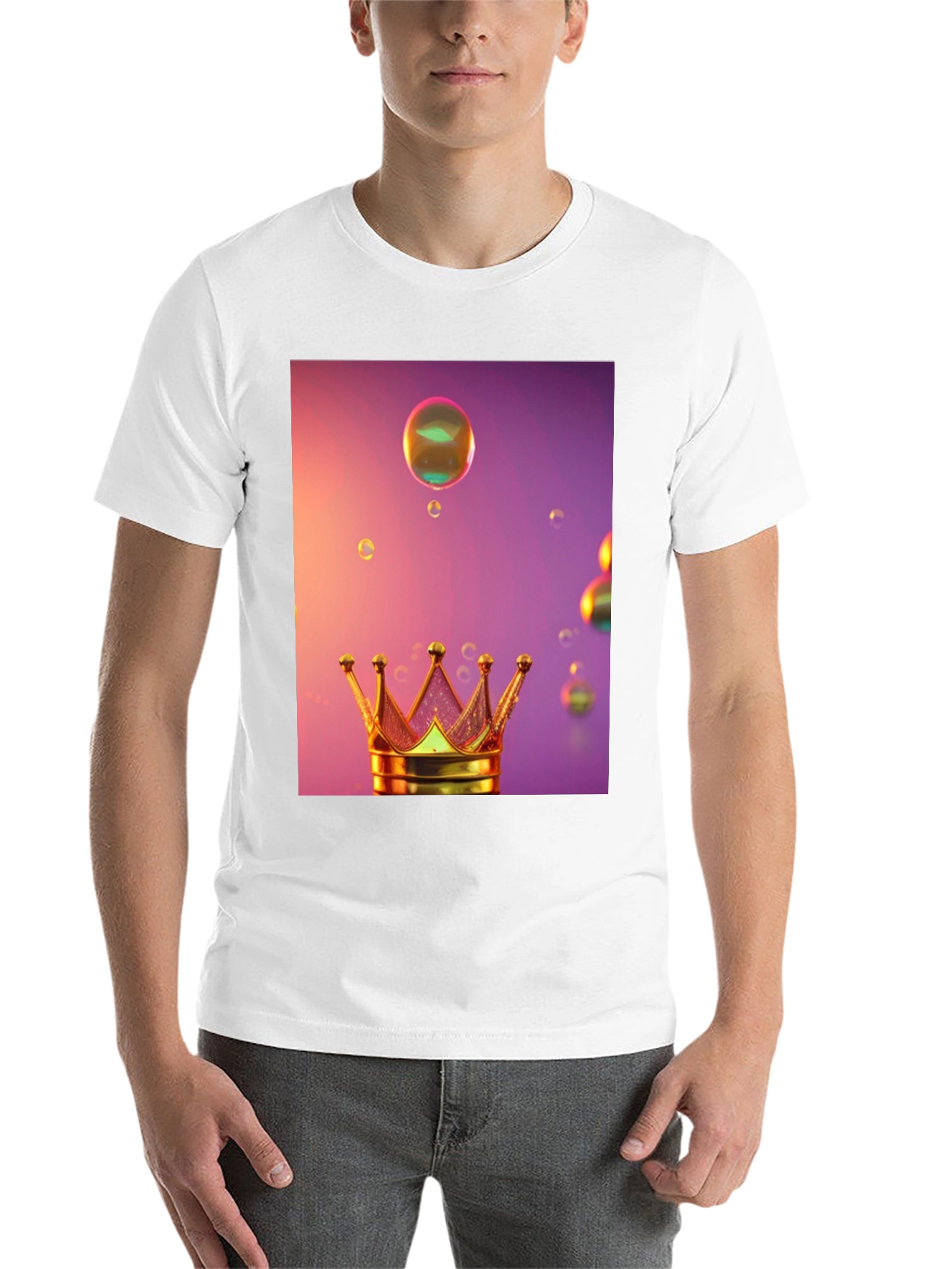 Black Crown and Bubbles Graphic Tee view 14