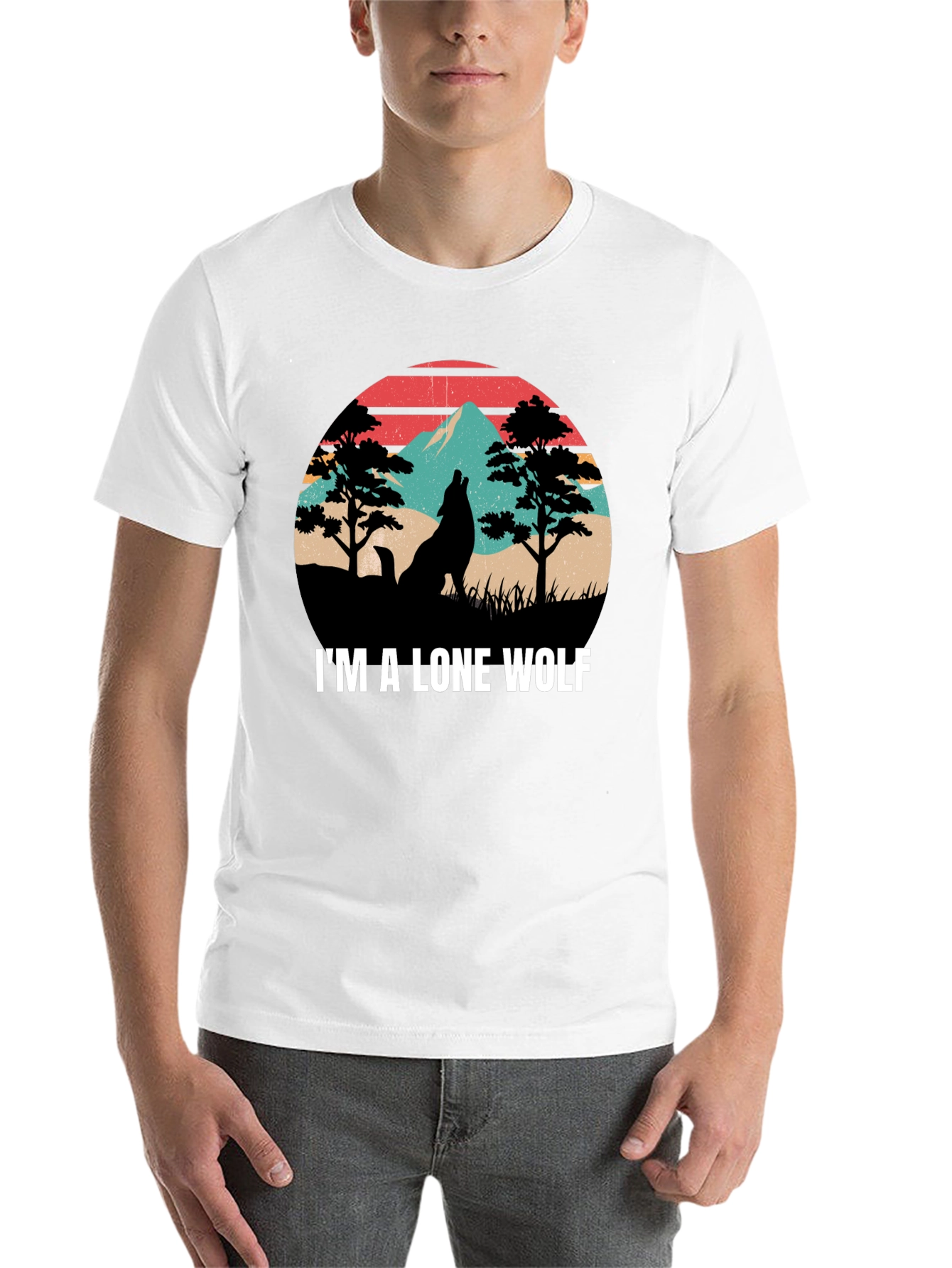 Black Lone Wolf Graphic Tee - Nature Inspired Design view 14