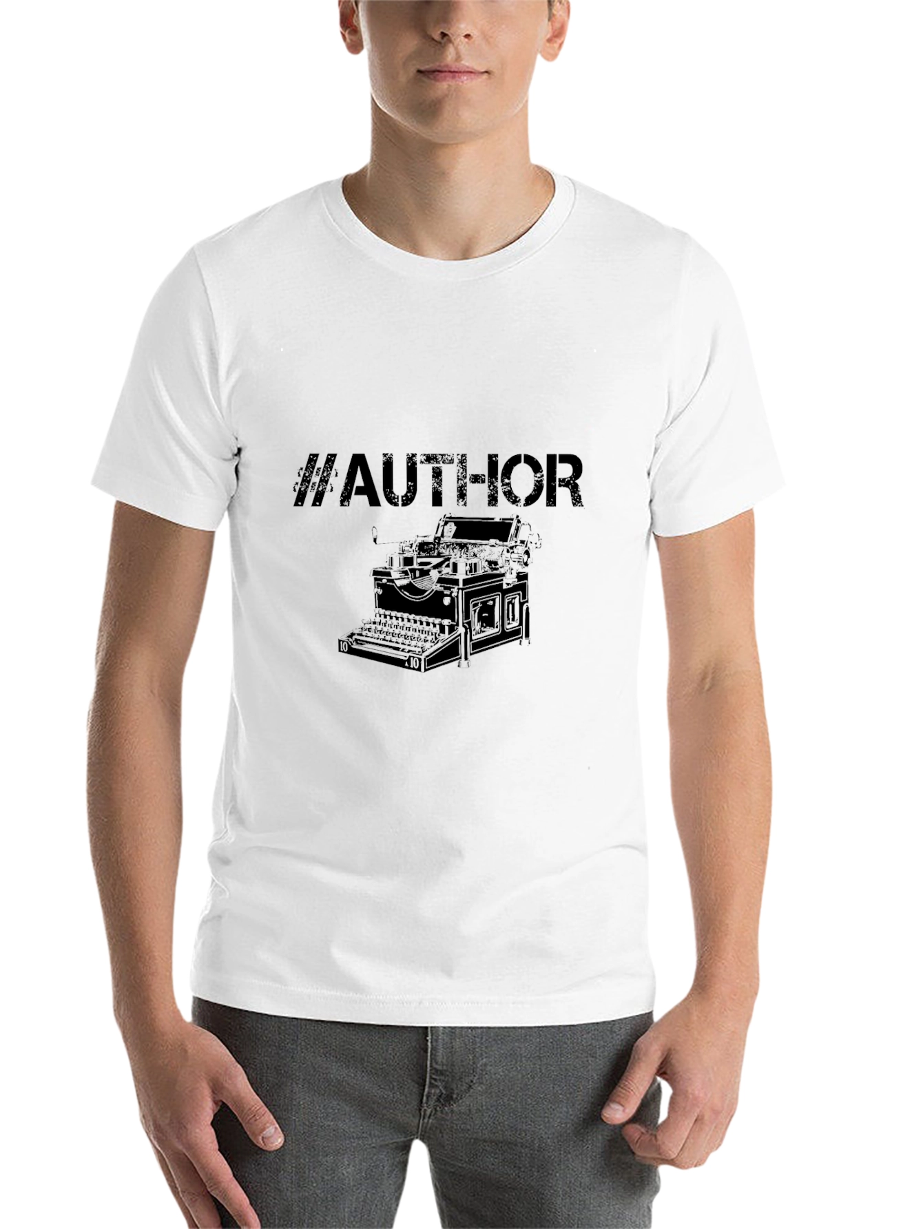 Black Author Typewriter Graphic Tee - Black view 14