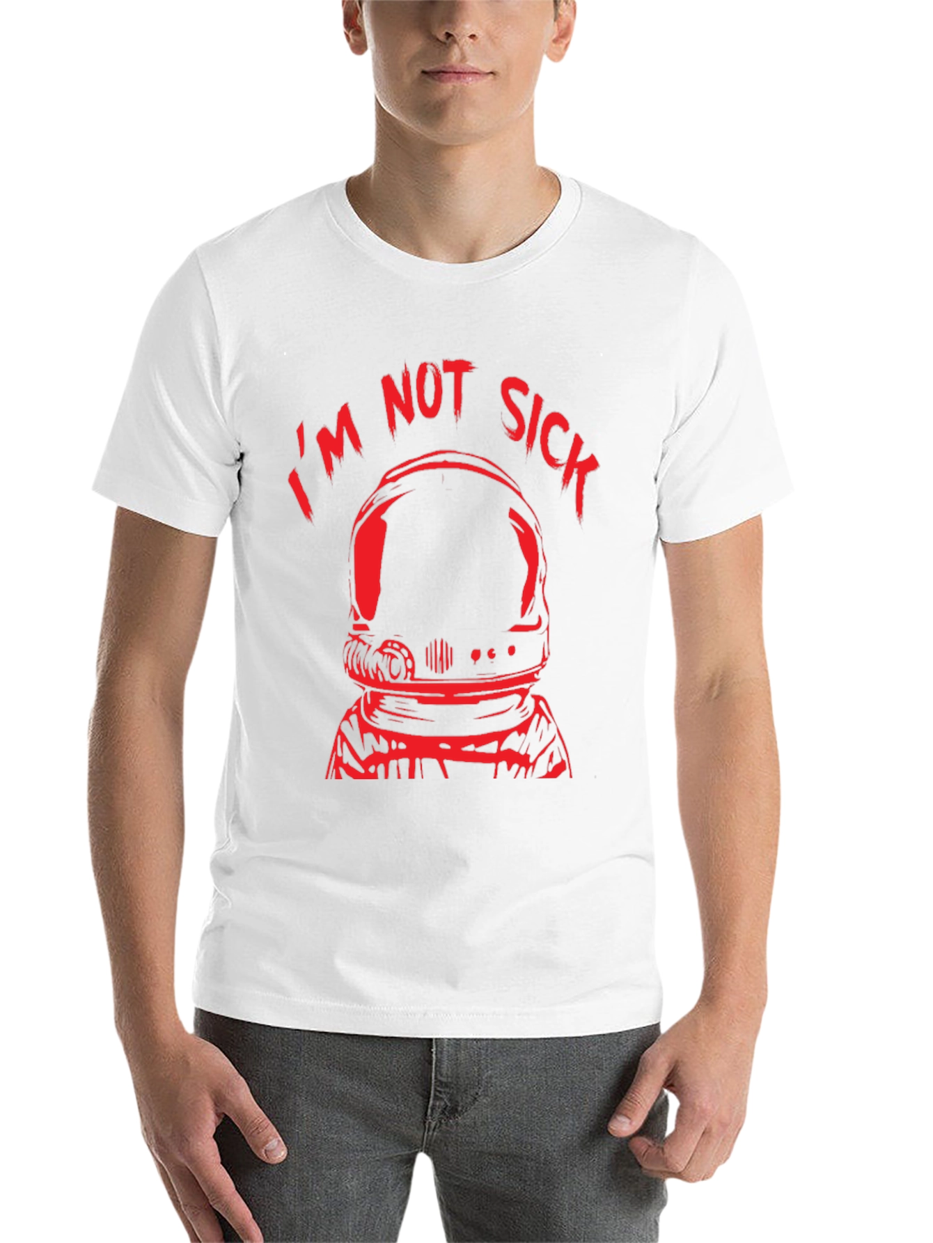 Black I'm Not Sick Astronaut Black T-Shirt view 14