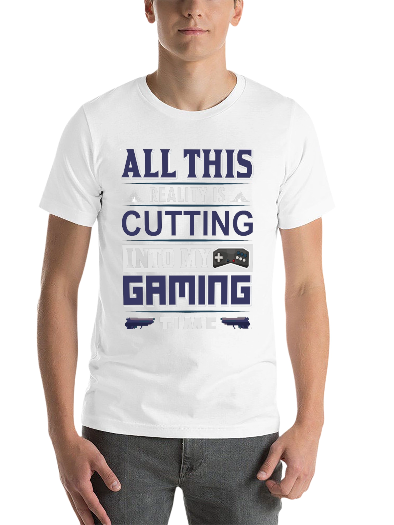 Black Gamer T-Shirt: All This Reality Is Cutting Into My Gaming Time view 14