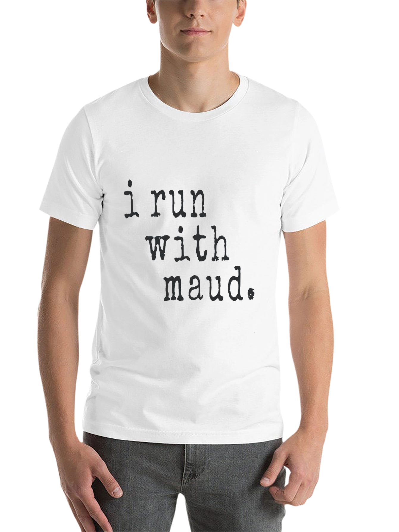 Black I Run With Maud Graphic Tee - Black Cotton T-Shirt view 14