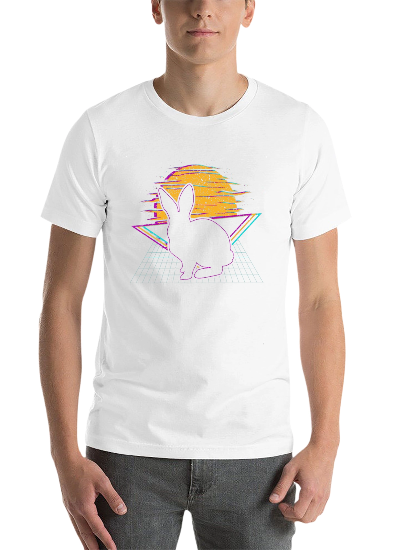 Retro Rabbit T-Shirt - Vaporwave Bunny Design - 14