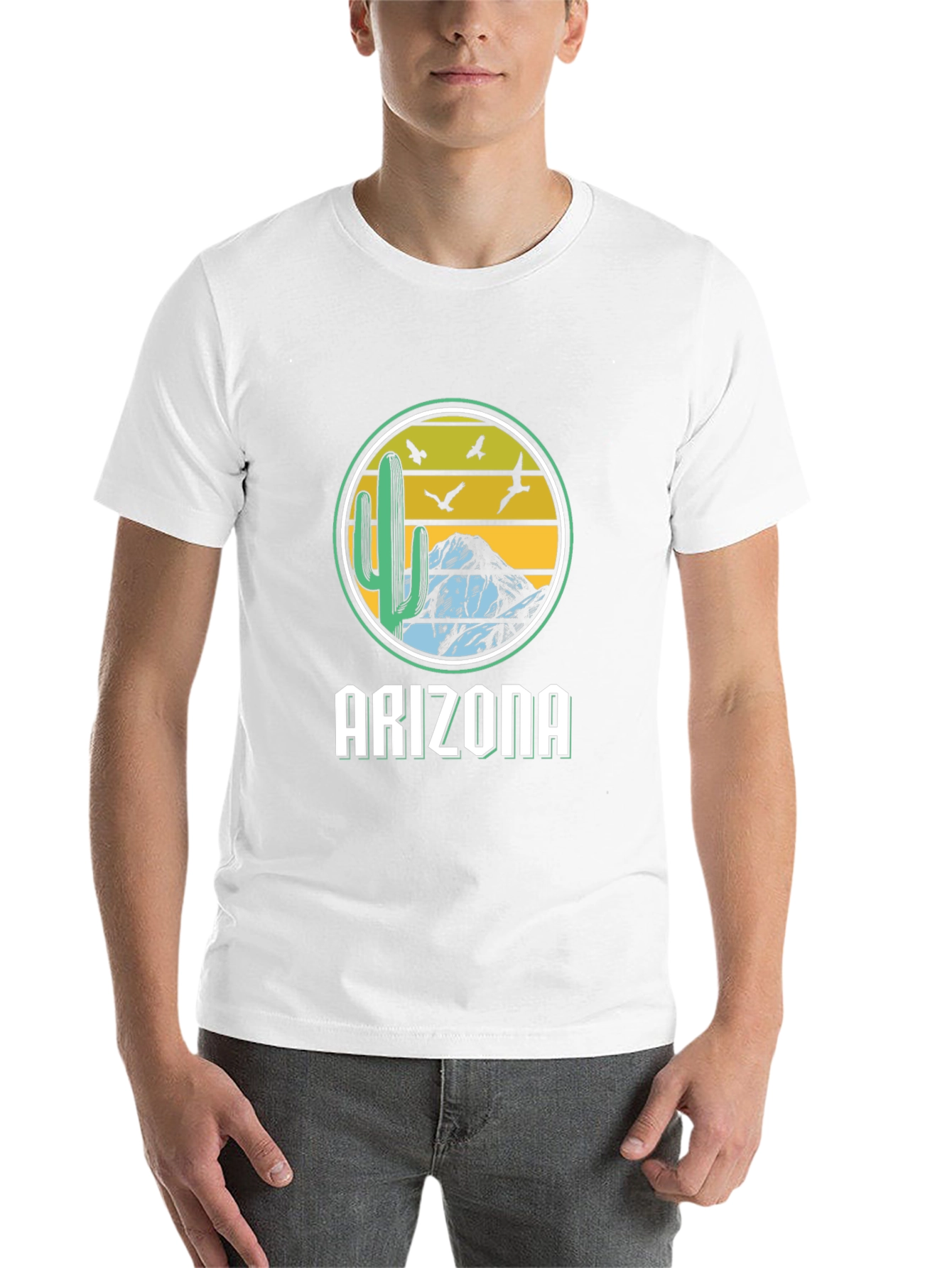 Black Arizona Desert Graphic Tee - Unisex Black T-Shirt view 14