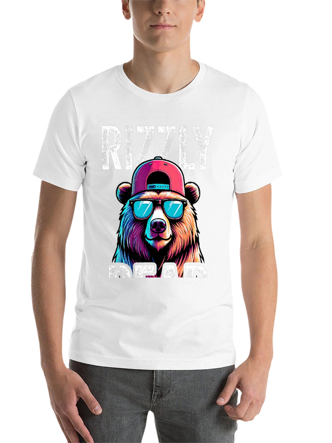 Black Rizzly Bear T-Shirt - Cool Graphic Tee view 14