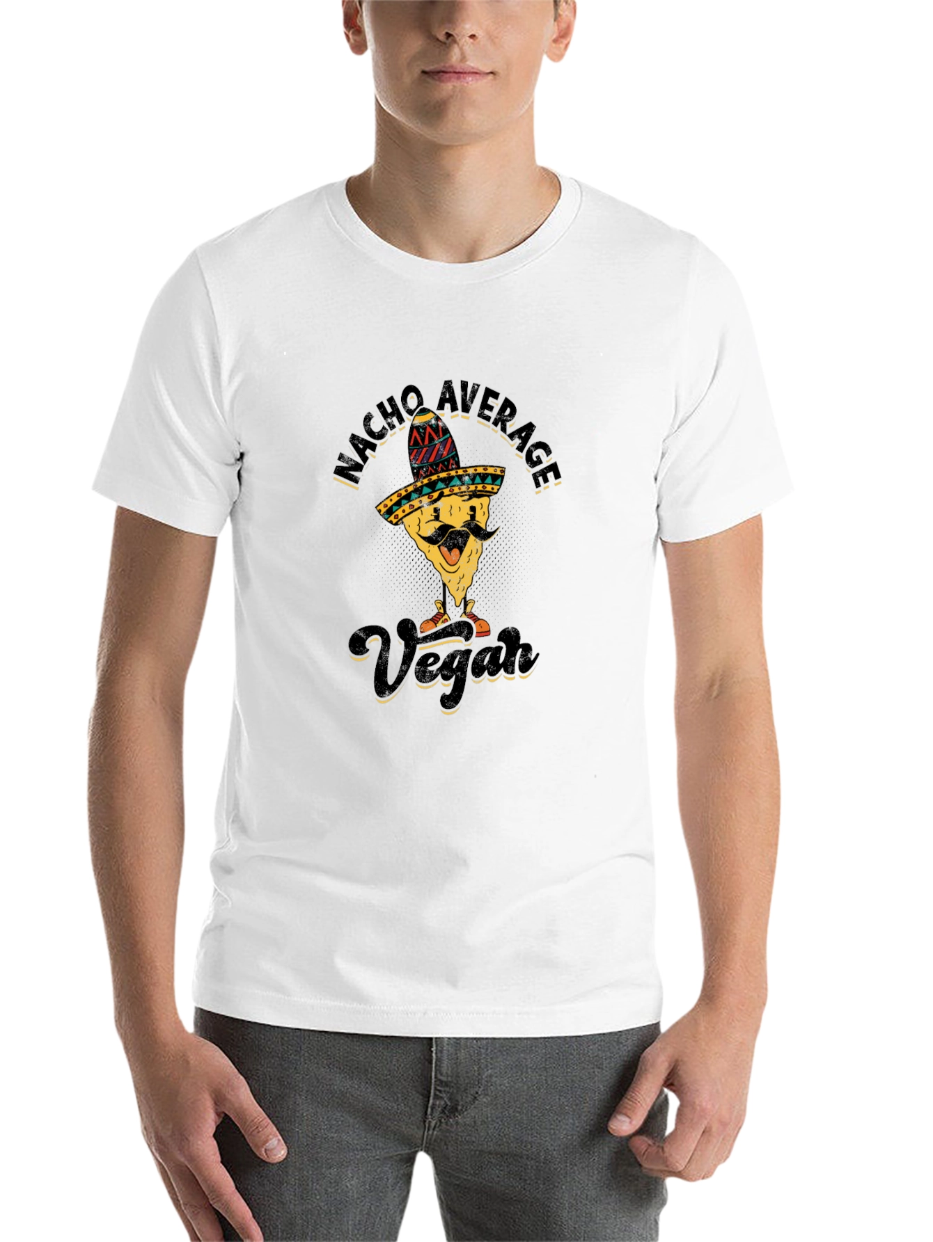 Black Nacho Average Vegan T-Shirt - Funny Graphic Tee view 14