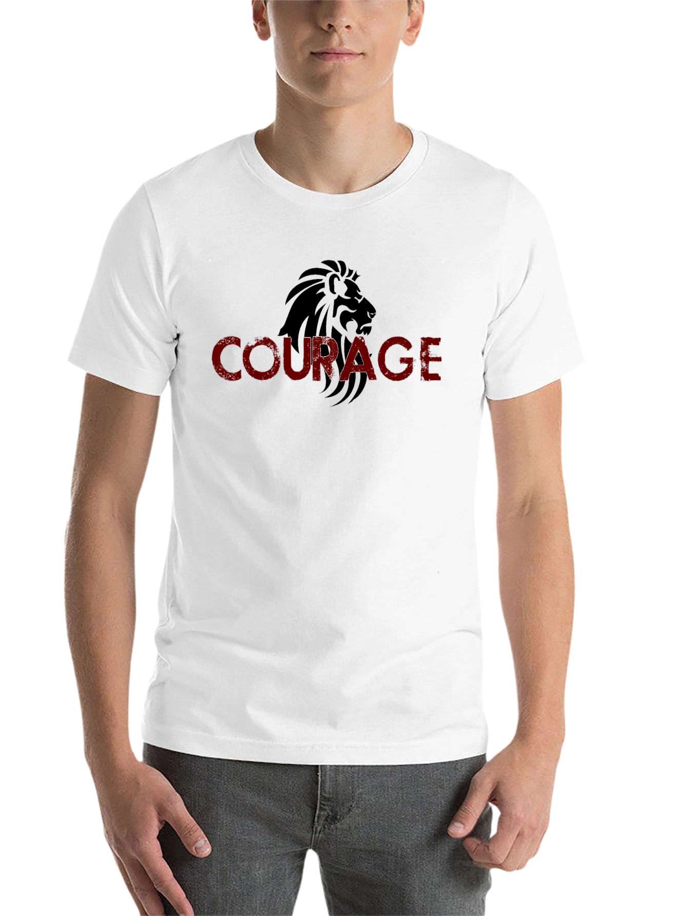 Black Courage Lion Graphic Black T-Shirt view 14