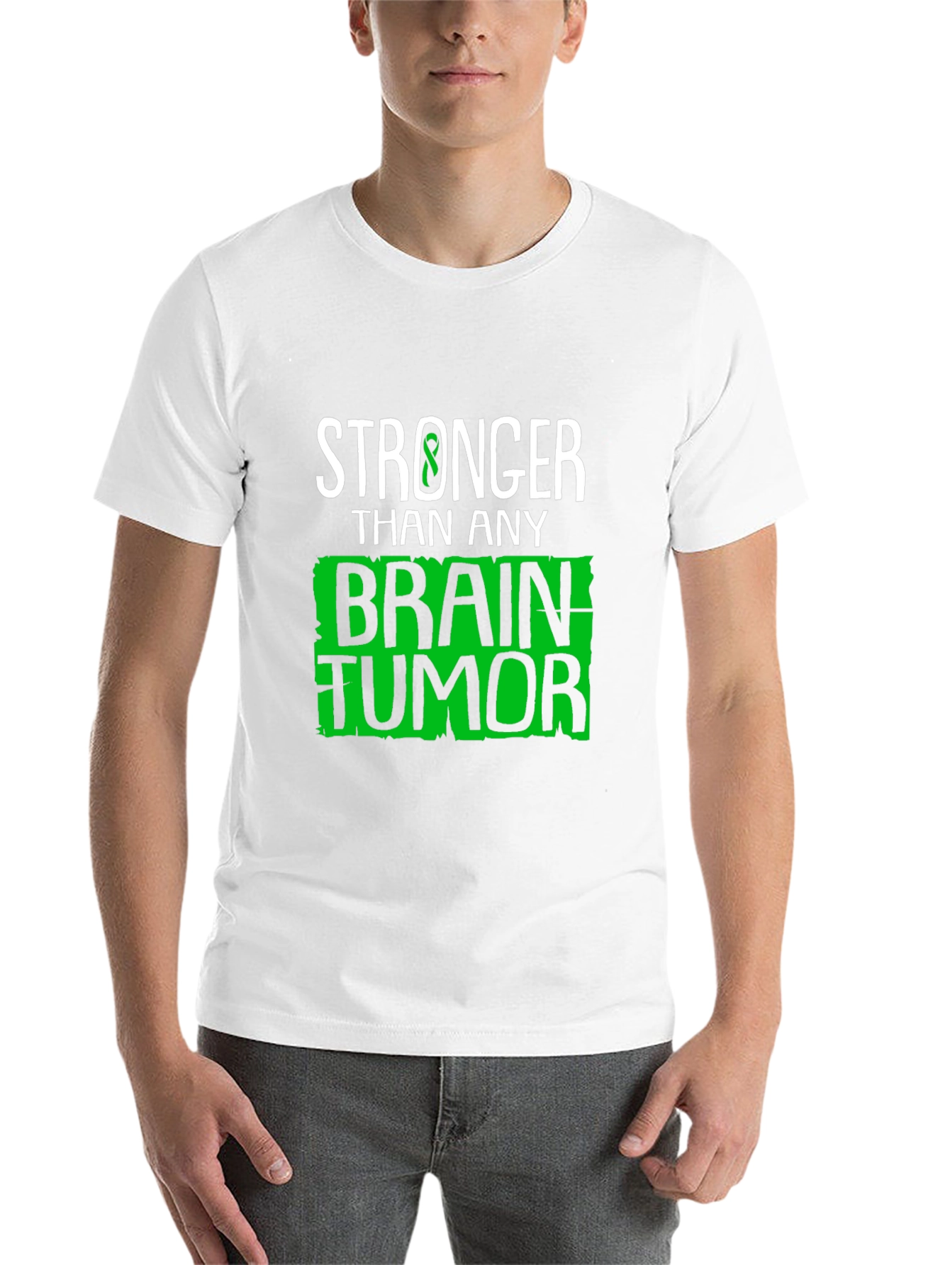 Black Stronger Than Any Brain Tumor Awareness T-Shirt view 14
