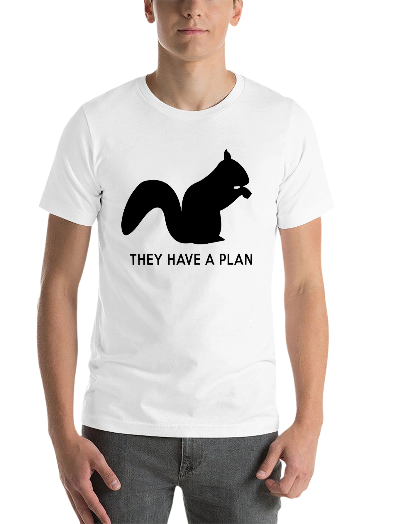 Black Squirrel Plan T-Shirt - Black Graphic Tee view 14
