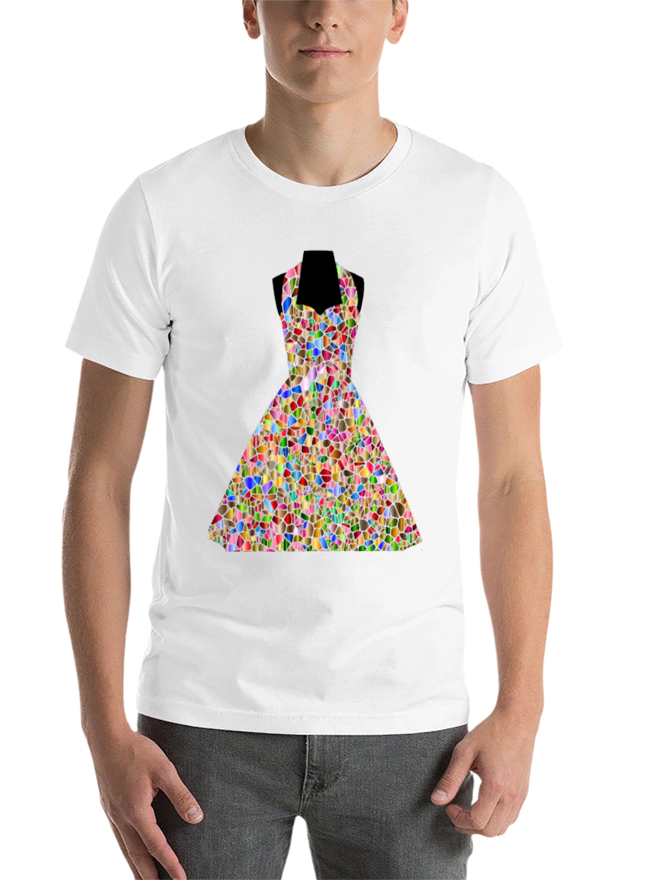 Black Mosaic Dress T-Shirt - Abstract Art Tee view 14