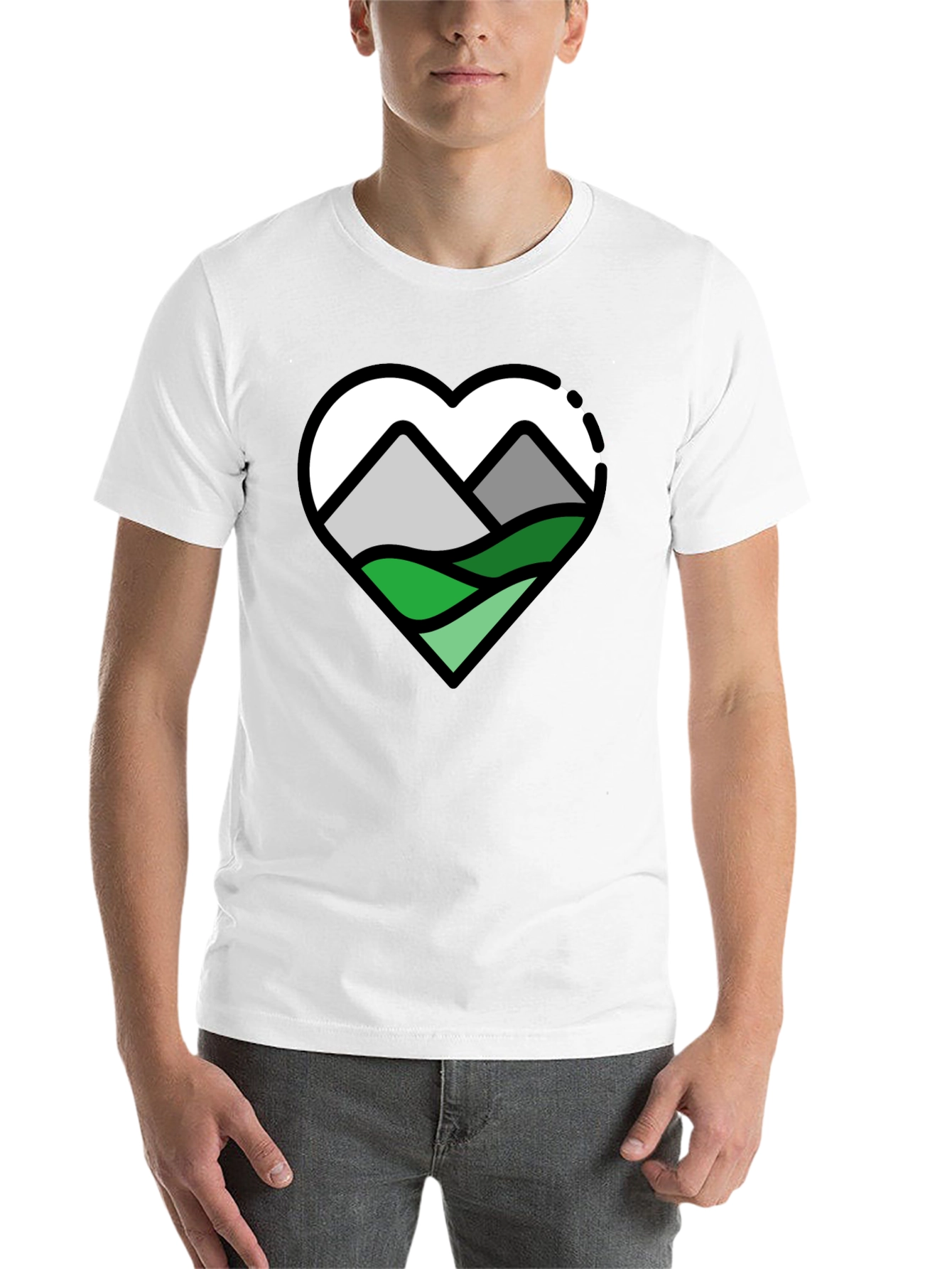 Black Mountain Heart Graphic T-Shirt - Nature Lover Tee view 14