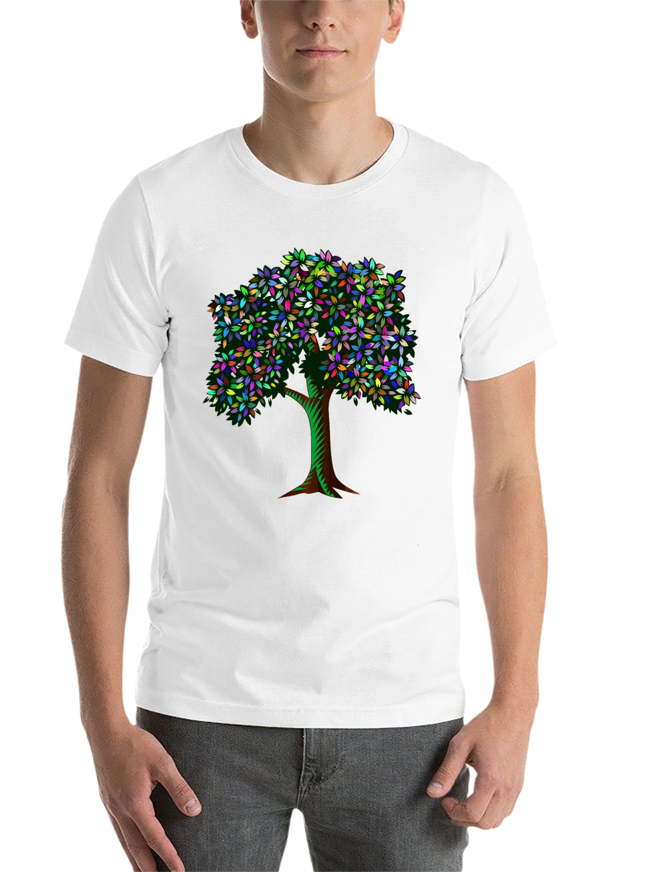 Black Colorful Tree Graphic Tee - Nature Inspired Art view 14