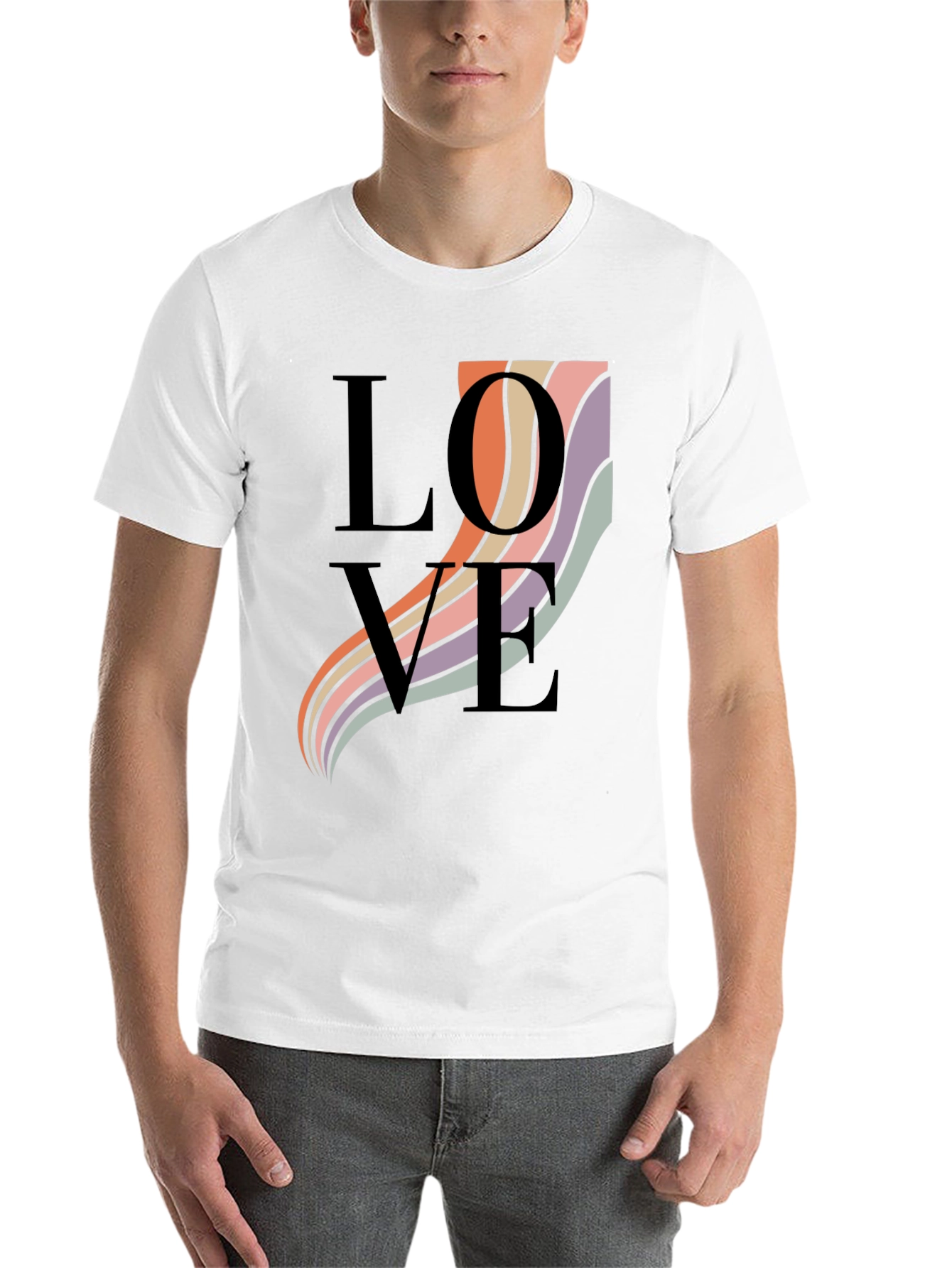 Black Love Waves Graphic T-Shirt - Black view 14