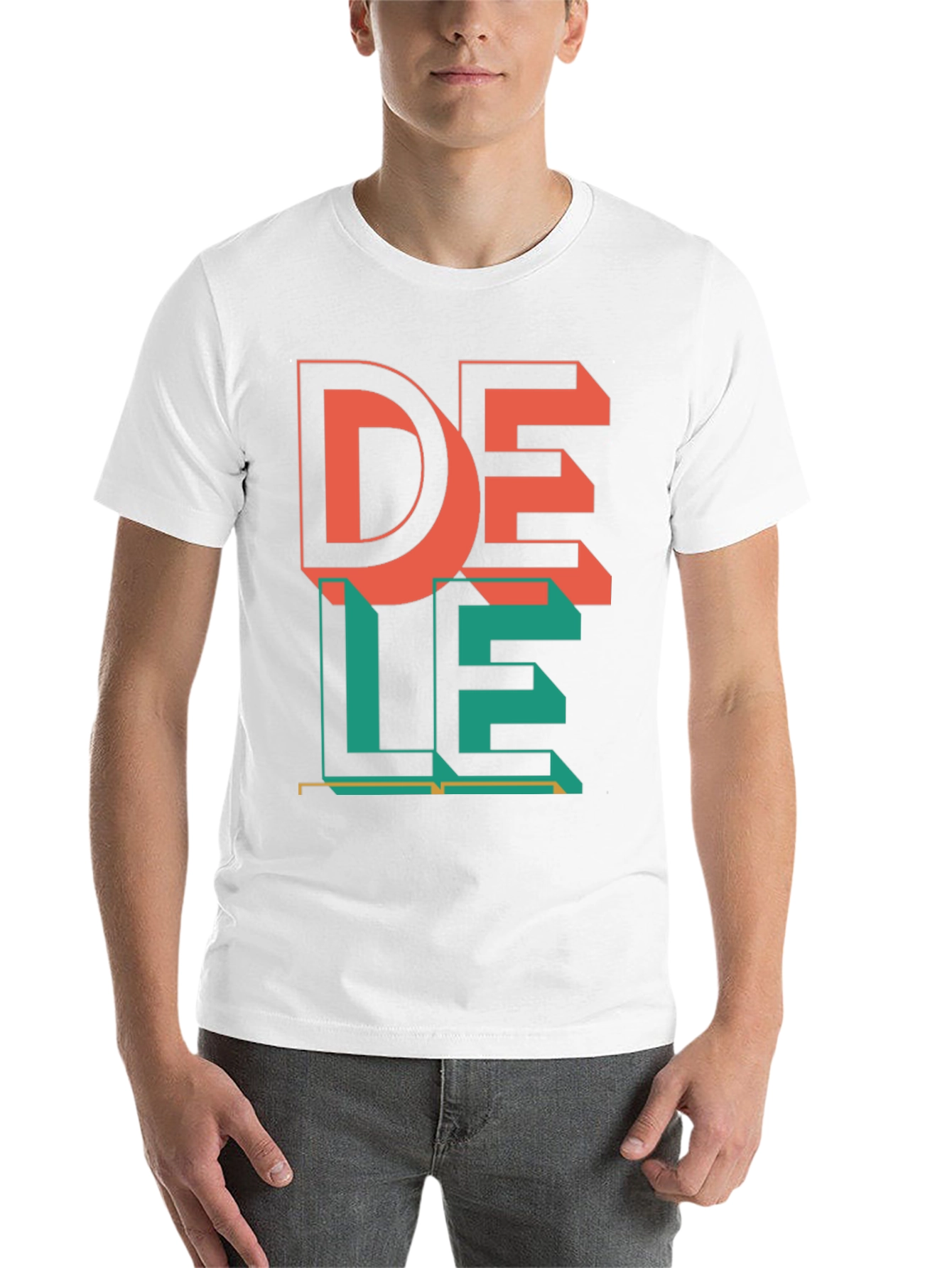 Black Retro DE LE Graphic Tee - Black Cotton Blend view 14