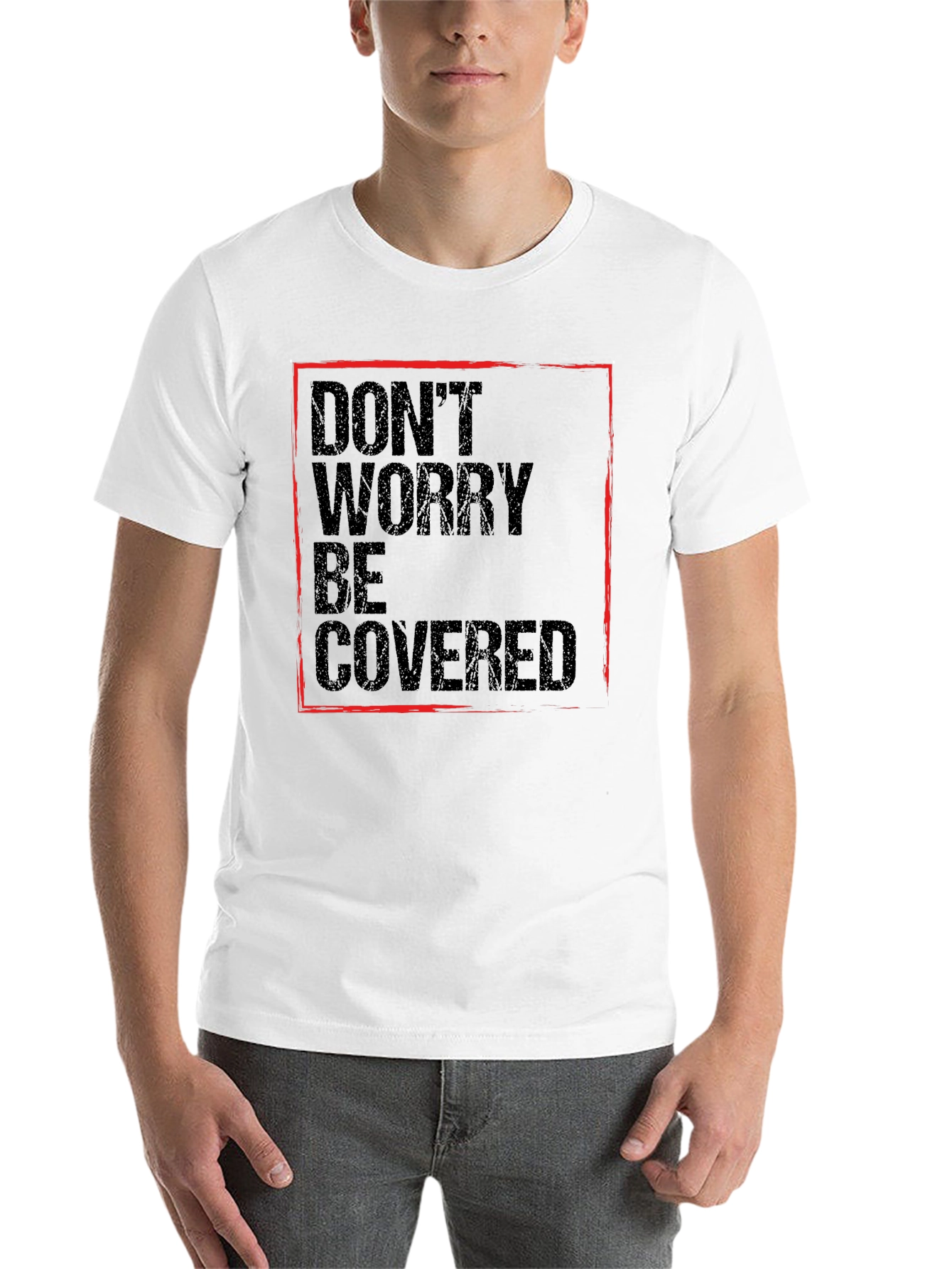 Black Don't Worry Be Covered Graphic Tee view 14