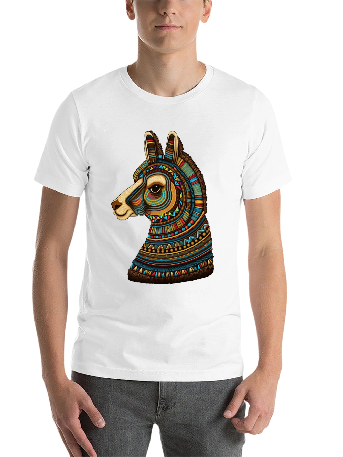Black Llama Graphic Tee - Unique Tribal Design view 14