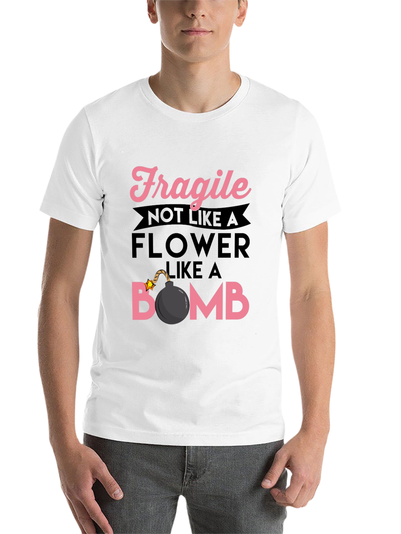 Black Fragile Like A Bomb Graphic T-Shirt view 14