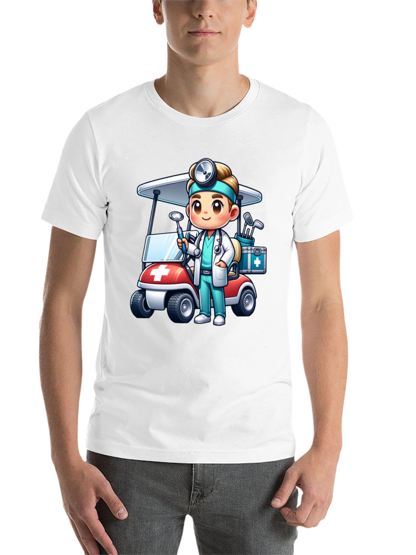 Black Doctor Golf Cart T-Shirt - Novelty Tee view 14