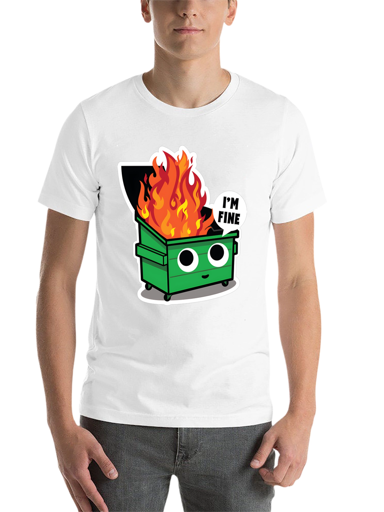 Black Dumpster Fire T-Shirt - I'm Fine Tee view 14
