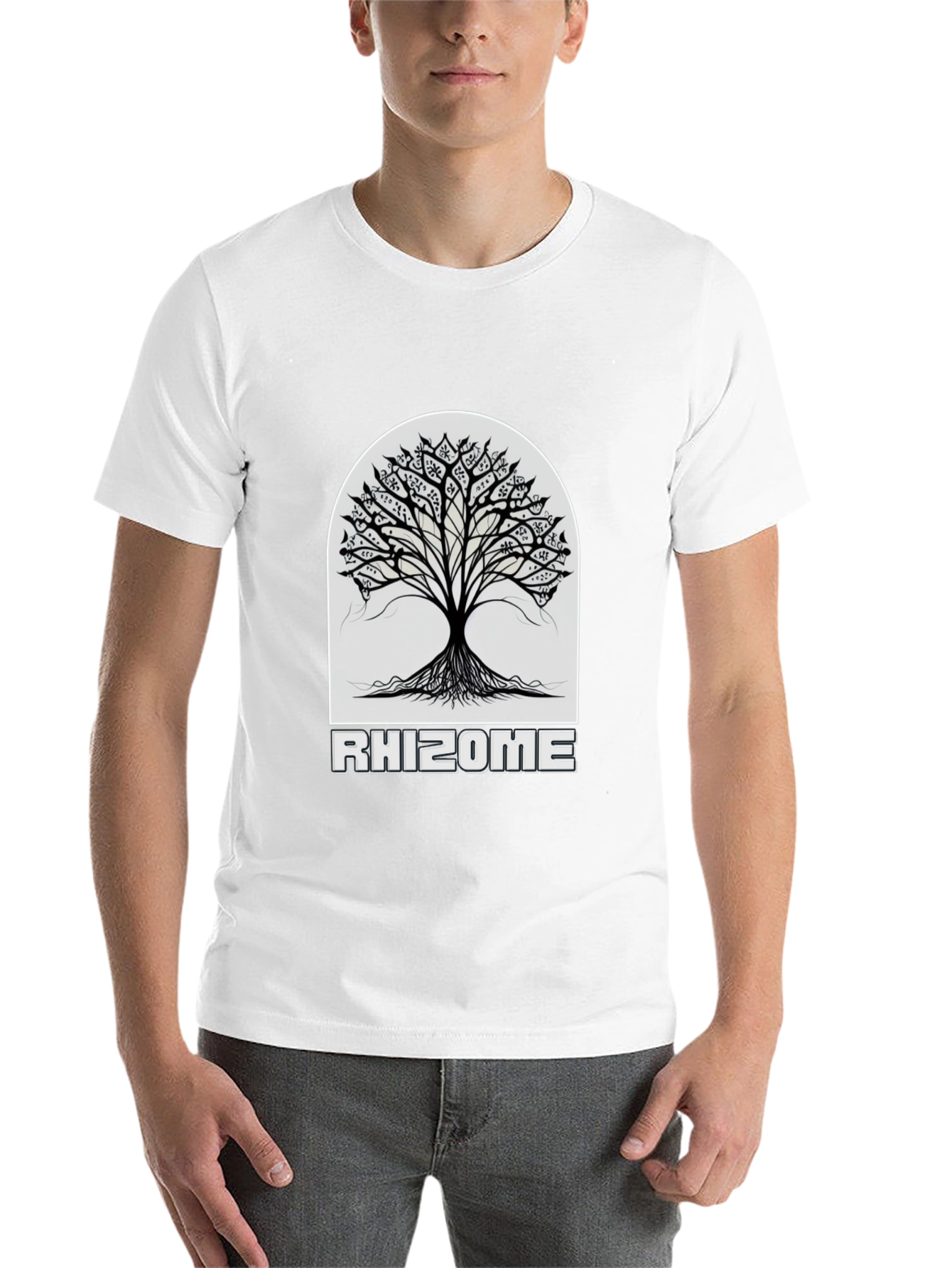 Black Rhizome Tree Black Graphic Tee view 14