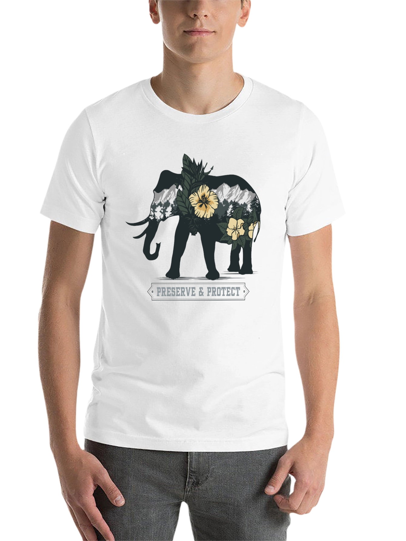 Black Elephant Nature Conservation Graphic Tee view 14