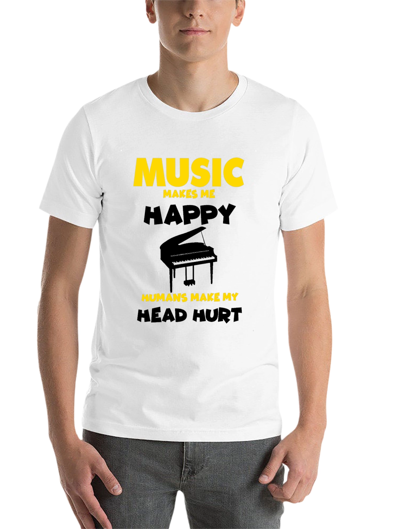 Black Music Lover T-Shirt: Music Makes Me Happy view 14