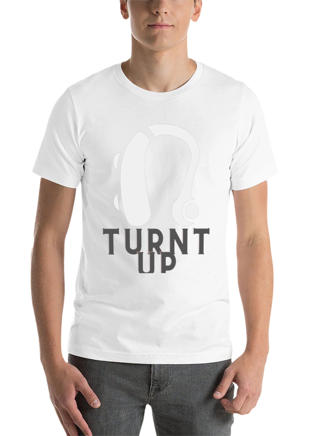 Black Turnt Up Hearing Aid T-Shirt view 14