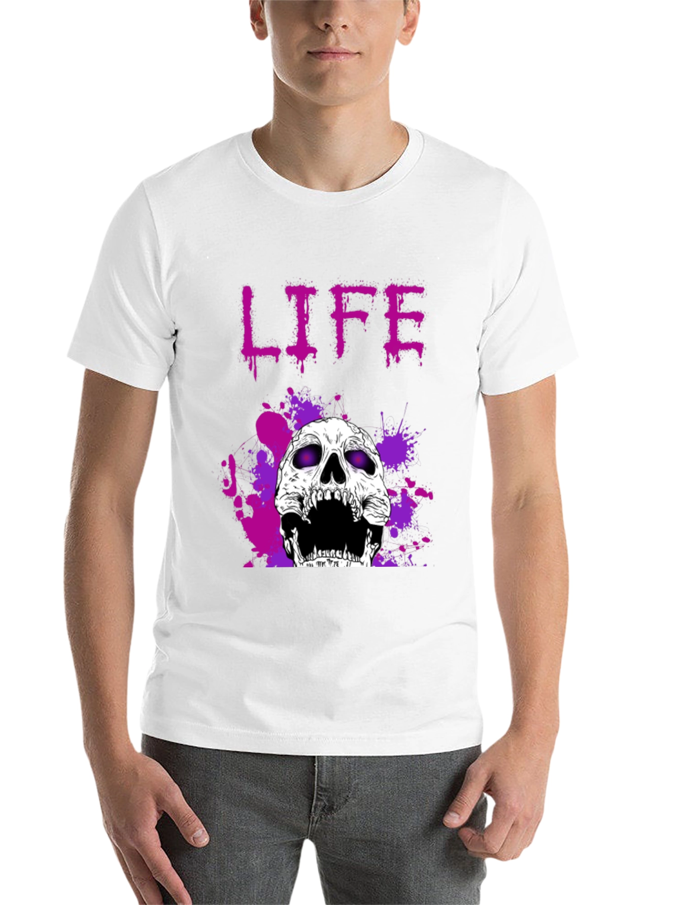 Black Life Skull Graphic Tee - Black view 14