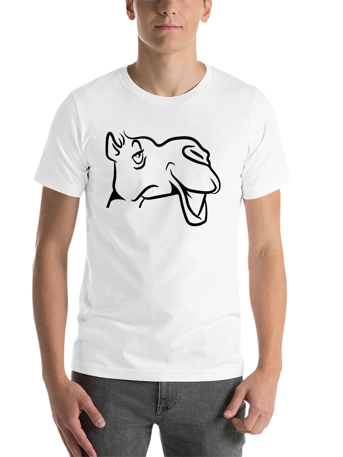 Black Cartoon Camel Tee - Funny Desert Animal Shirt view 14