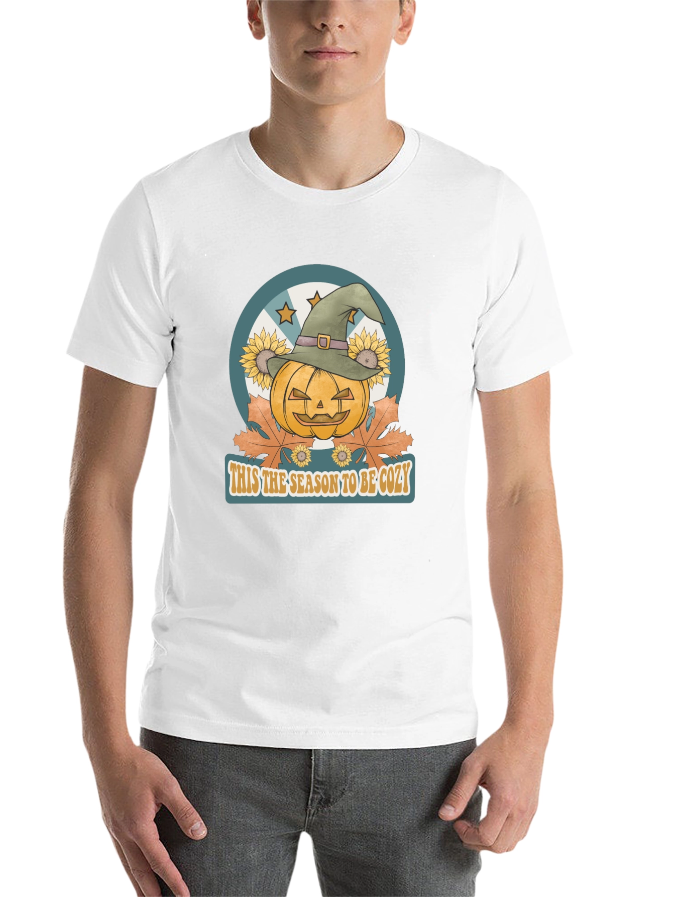 Black Cozy Season Pumpkin Witch Hat Graphic Tee view 14
