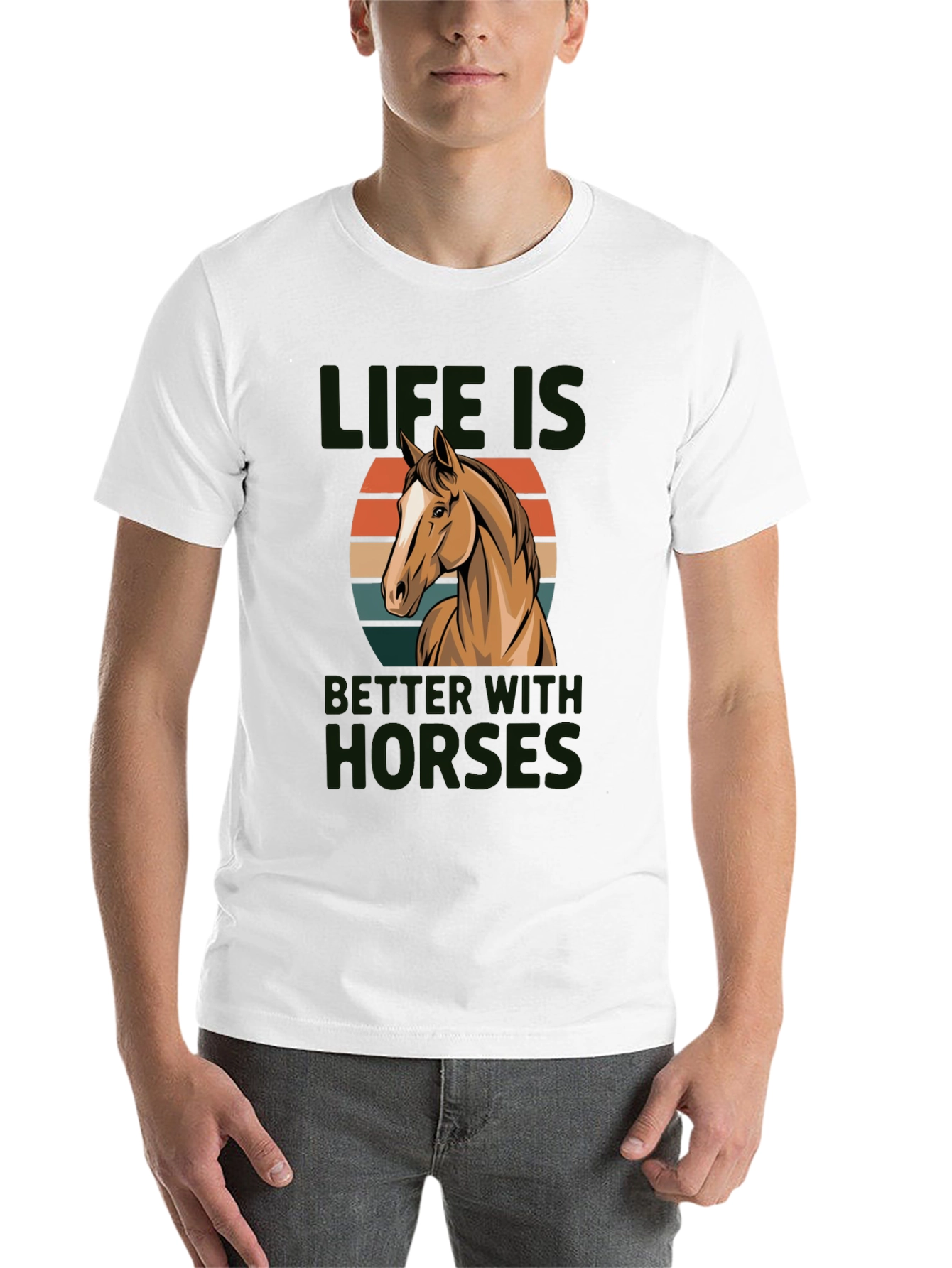 Black Life Is Better With Horses Graphic Tee Shirt view 14