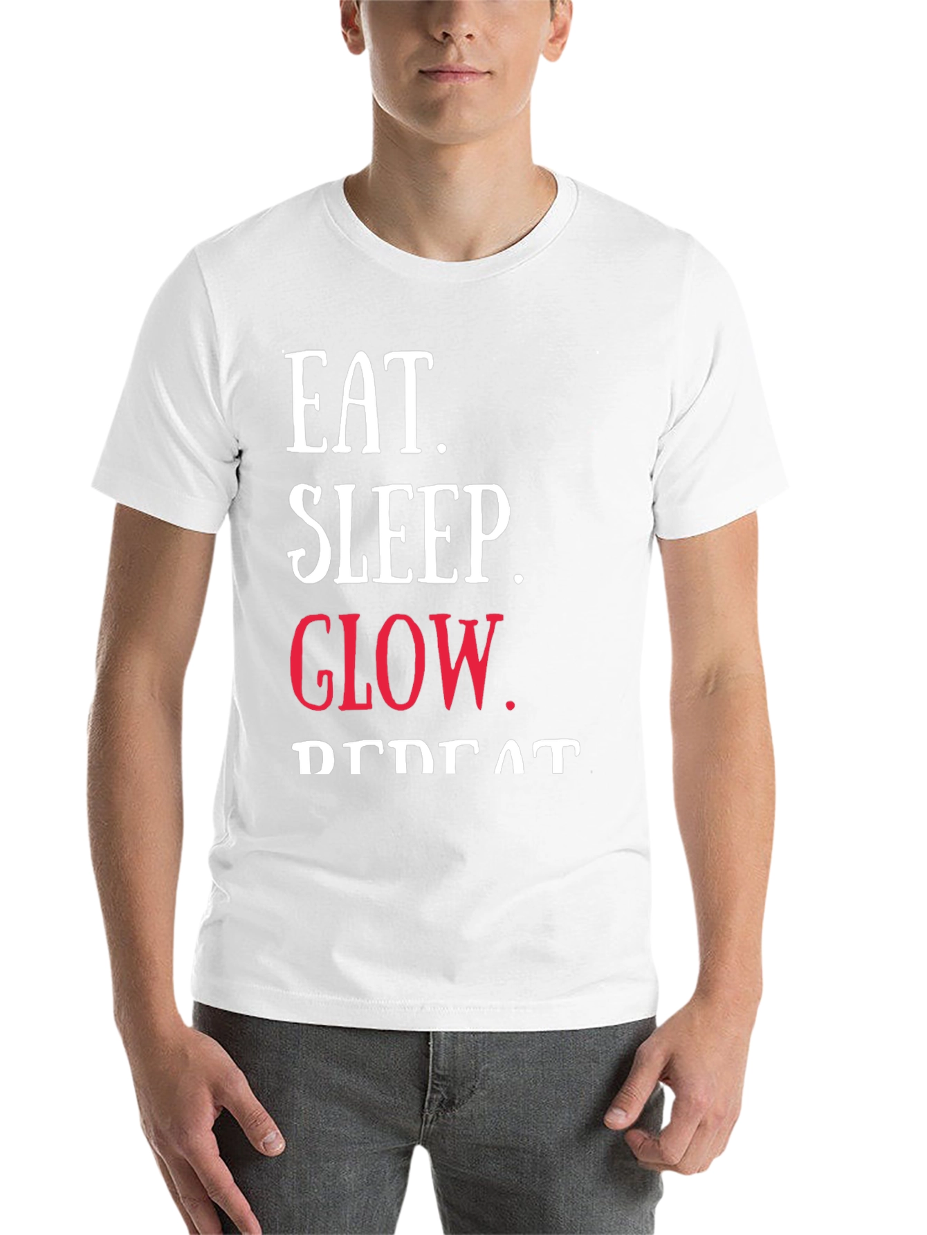 Black Eat Sleep Glow Repeat Graphic Tee view 14