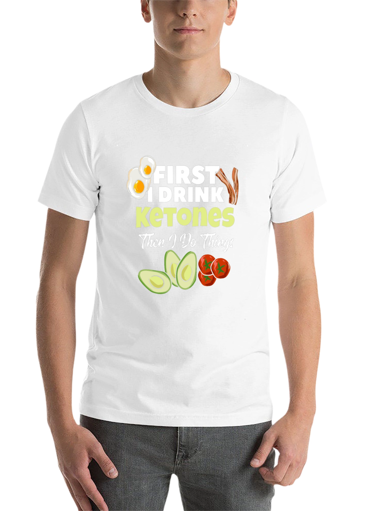 Black Keto Diet T-Shirt: First I Drink Ketones view 14